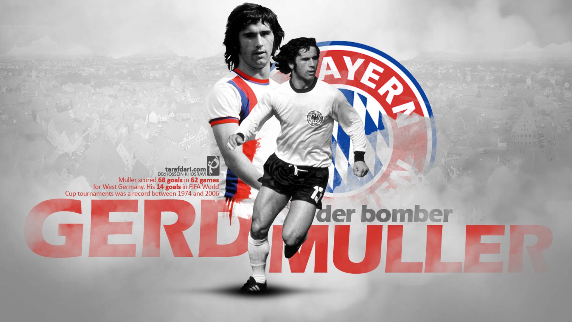 Téléchargez des papiers peints mobile Des Sports, Football, Fc Bayern München, Équipe D'allemagne De Football, Gerd Muller gratuitement.