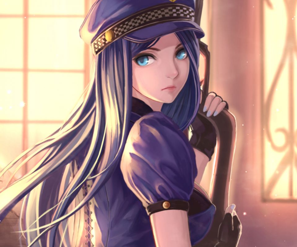 Download mobile wallpaper Weapon, League Of Legends, Video Game, Gun, Long Hair, Caitlyn (League Of Legends) for free.