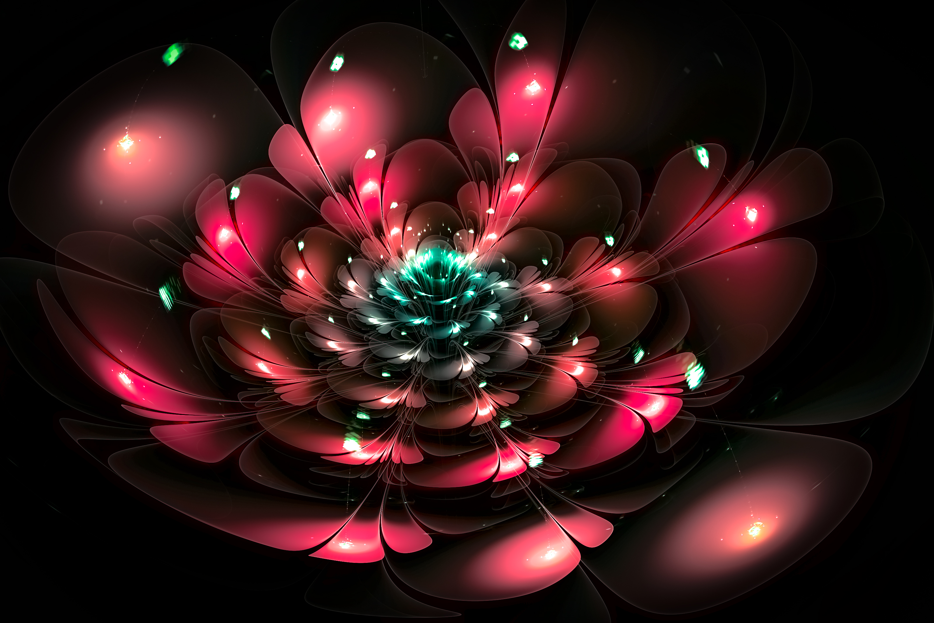 android abstract, glare, flower, fractal, glow