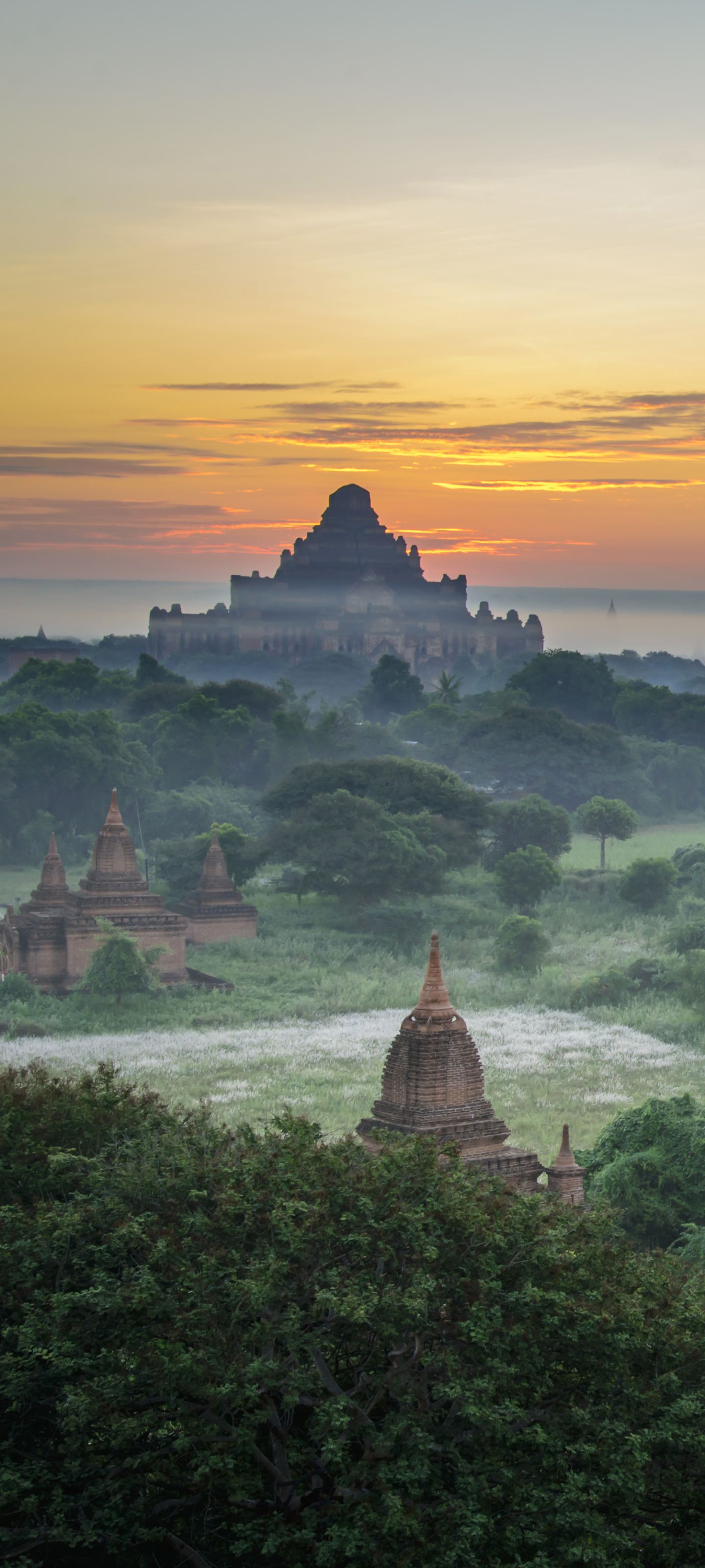 1186424 скачать обои мьянма, религиозные, храм, пейзаж, ландшафт, храмы - заставки и картинки бесплатно