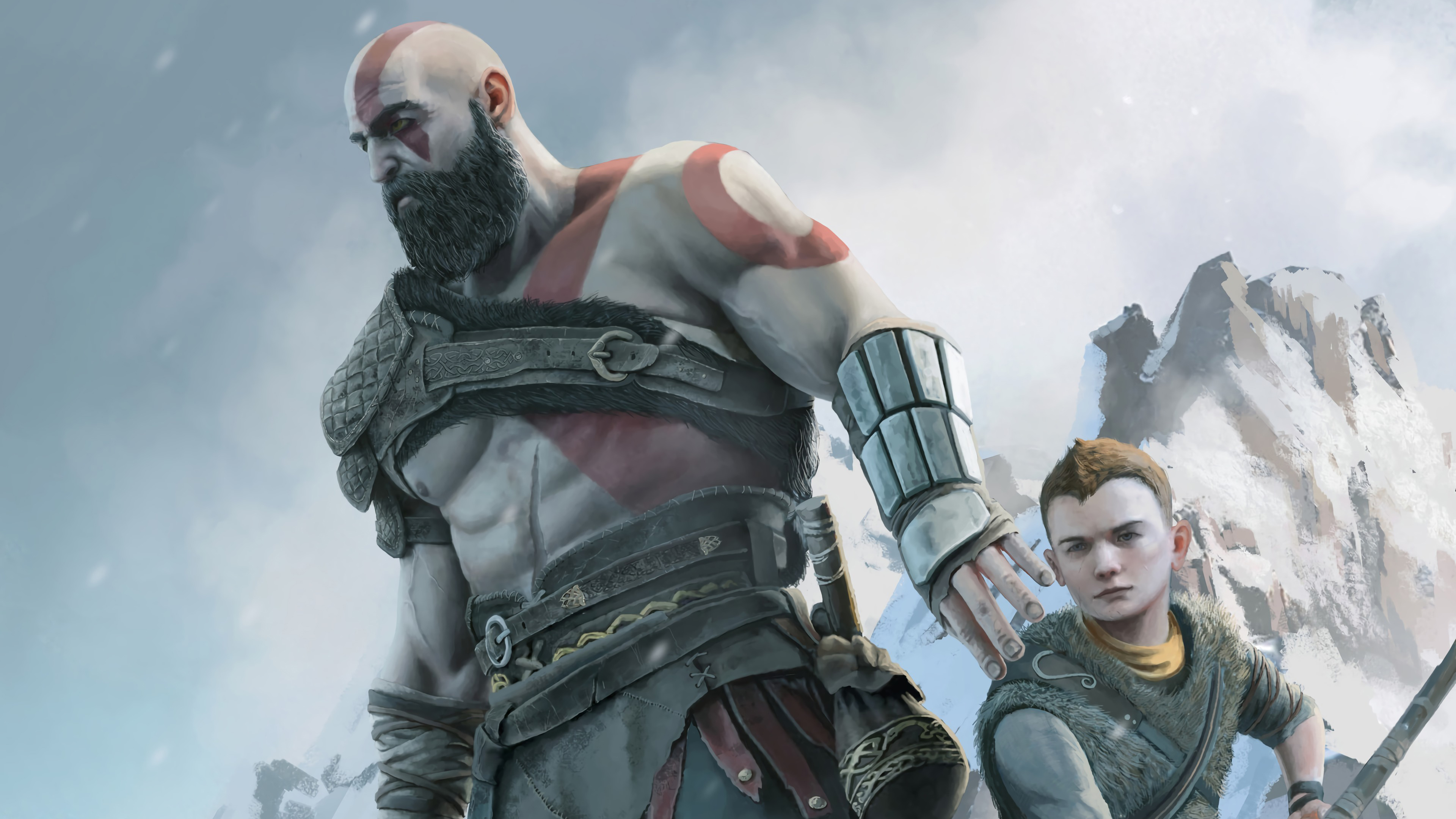 471620 descargar fondo de pantalla videojuego, dios de la guerra (2018), atreo (dios de la guerra), kratos (dios de la guerra), god of war: protectores de pantalla e imágenes gratis