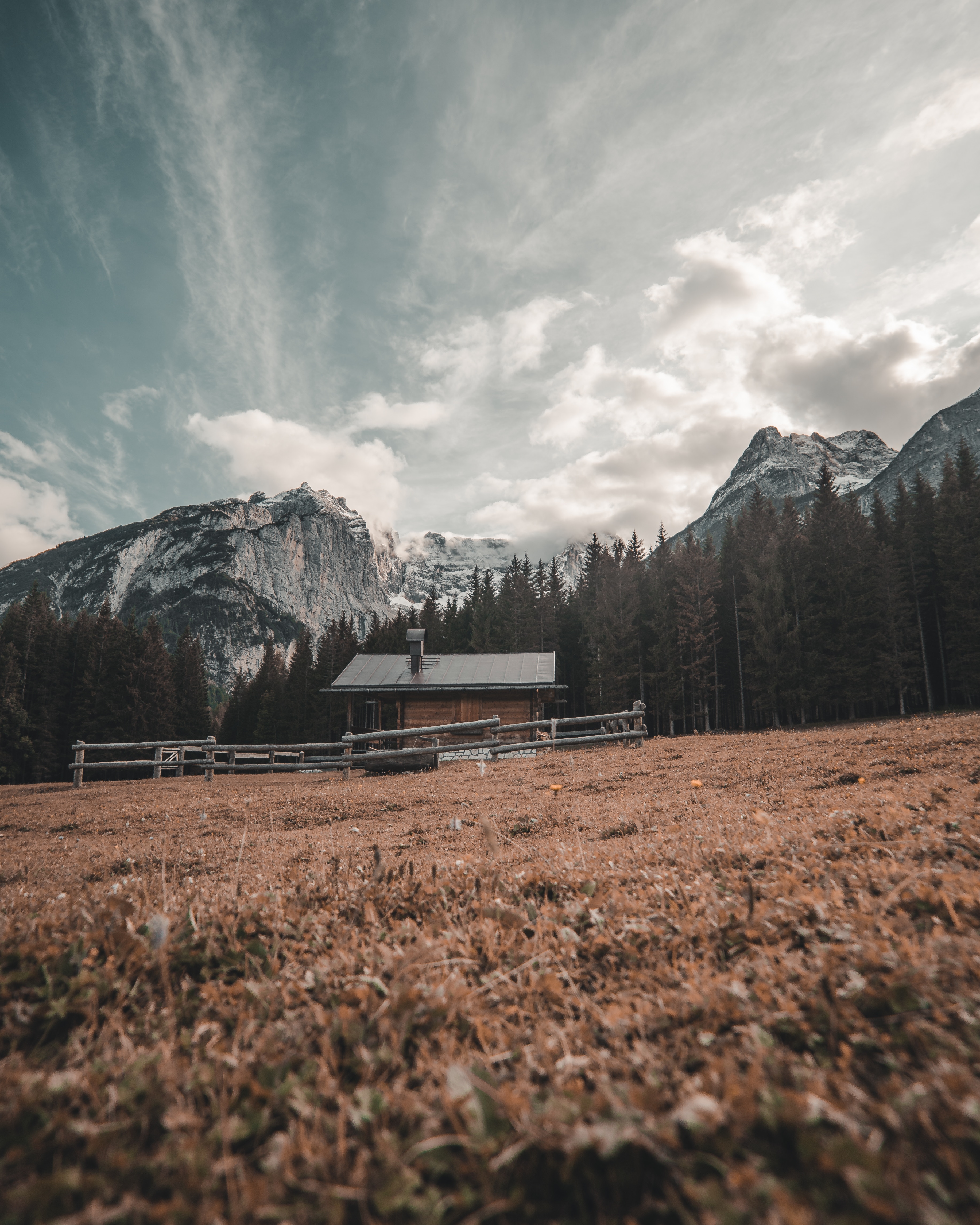 italy, mountains, nature, privacy, seclusion, small house, lodge, dolomites