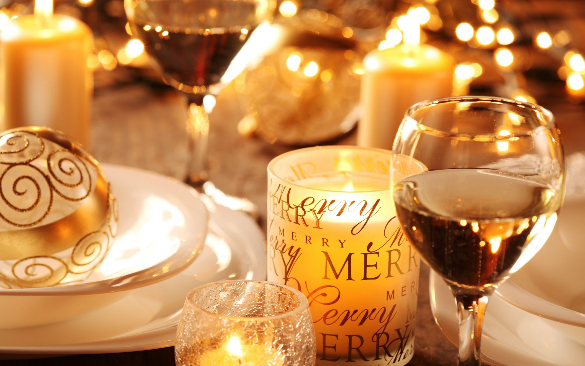 Download mobile wallpaper Christmas, Holiday, Glass, Candle, Champagne for free.