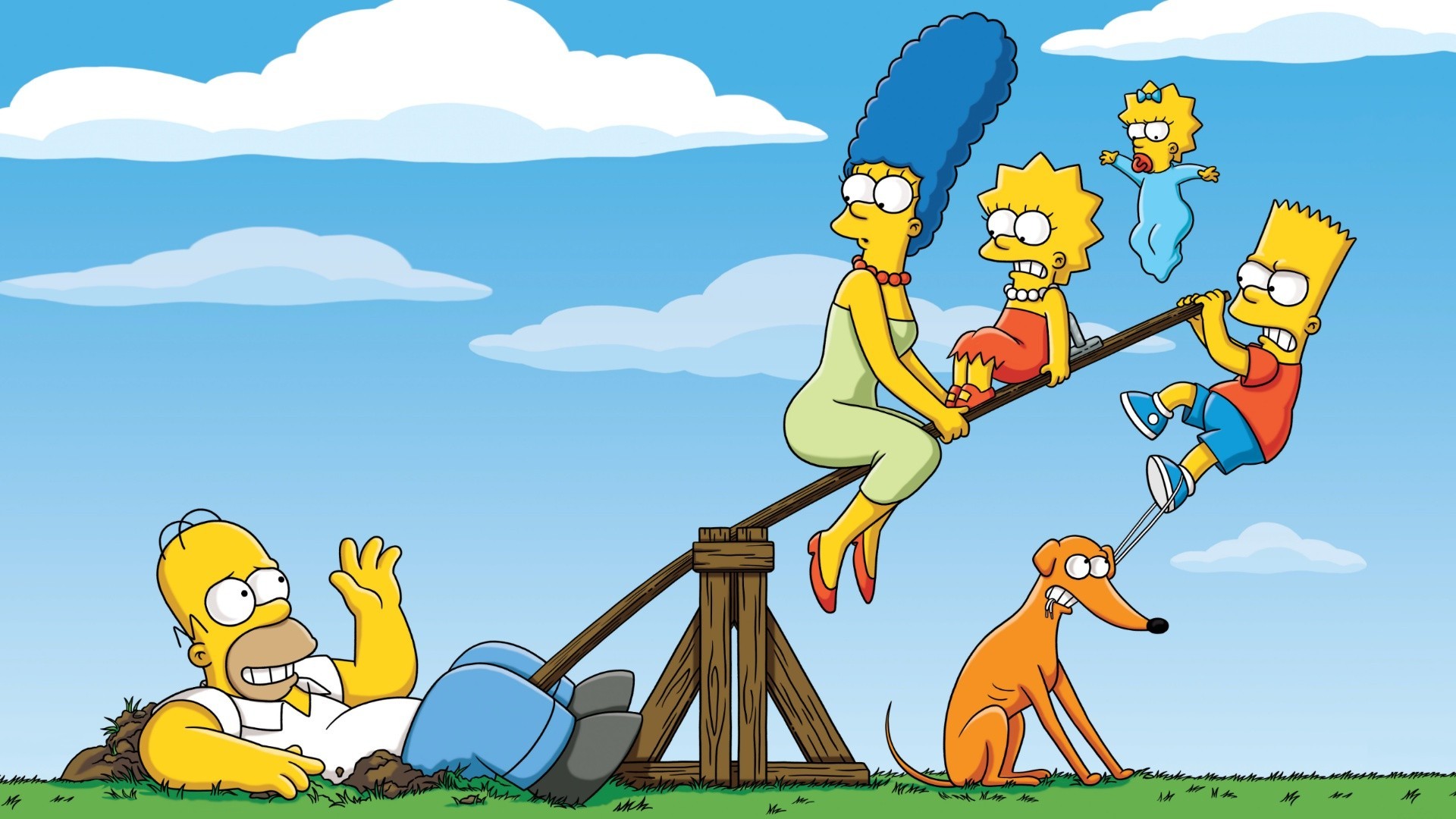 Baixar papel de parede para celular de Homer Simpson, Programa De Tv, Bart Simpson, Lisa Simpson, Os Simpsons, Maggie Simpson, Marge Simpson, Ajudante Do Papai Noel (Os Simpsons) gratuito.