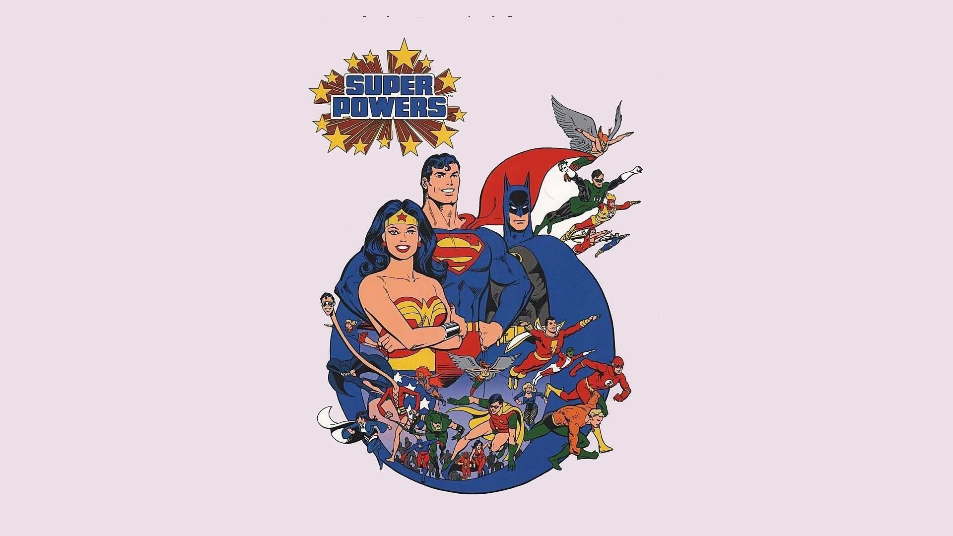 Скачать обои бесплатно Комиксы, Бэтмен, Супермен, Человек Ястреб (Dc Comics), Чудо Женщина, Флеш, Супер Силы картинка на рабочий стол ПК