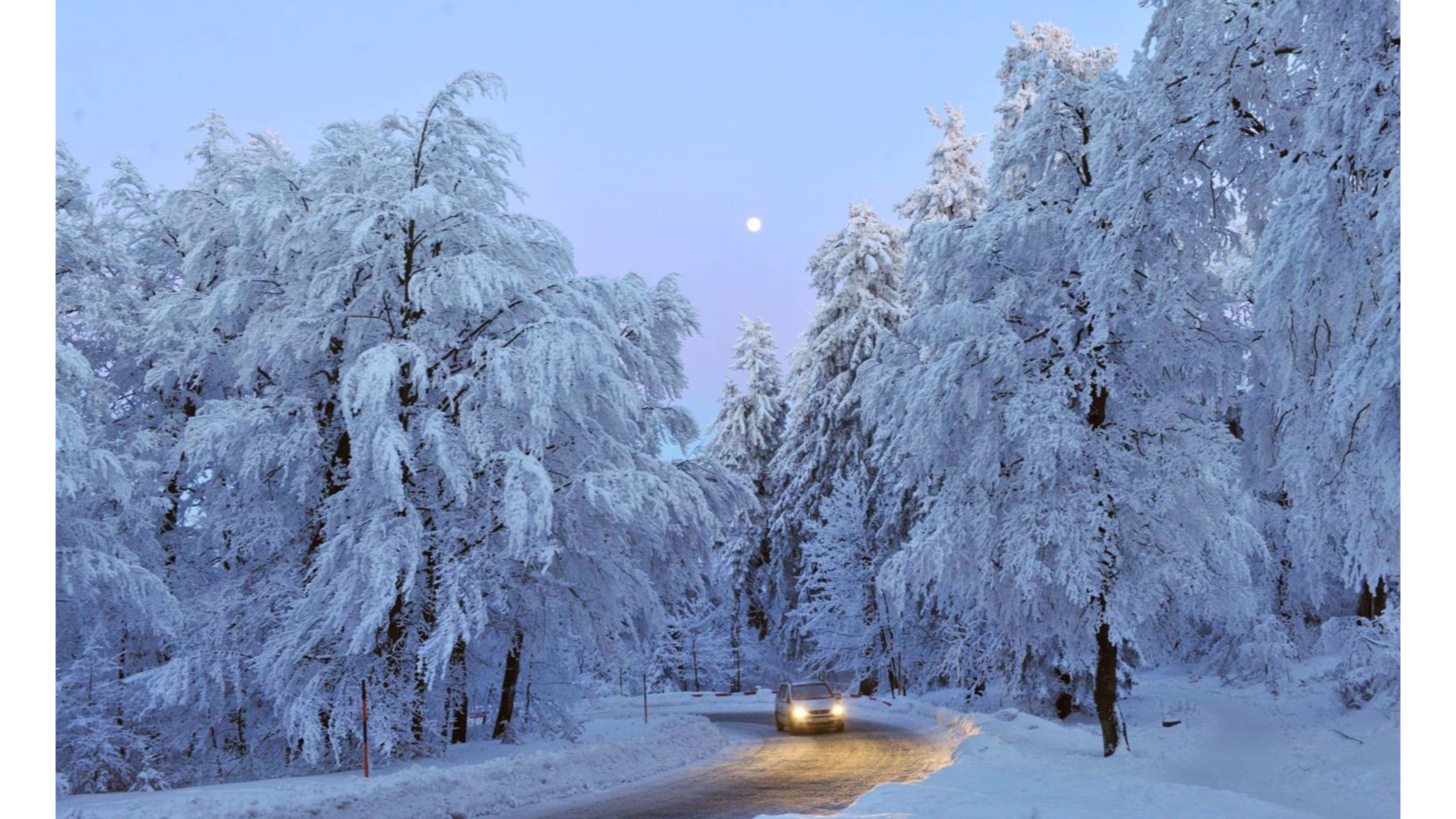 Download mobile wallpaper Winter, Snow, Road, Tree, Car, Man Made for free.