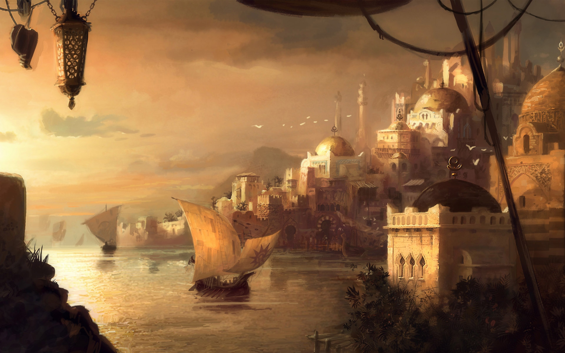 Free download wallpaper Fantasy, City on your PC desktop