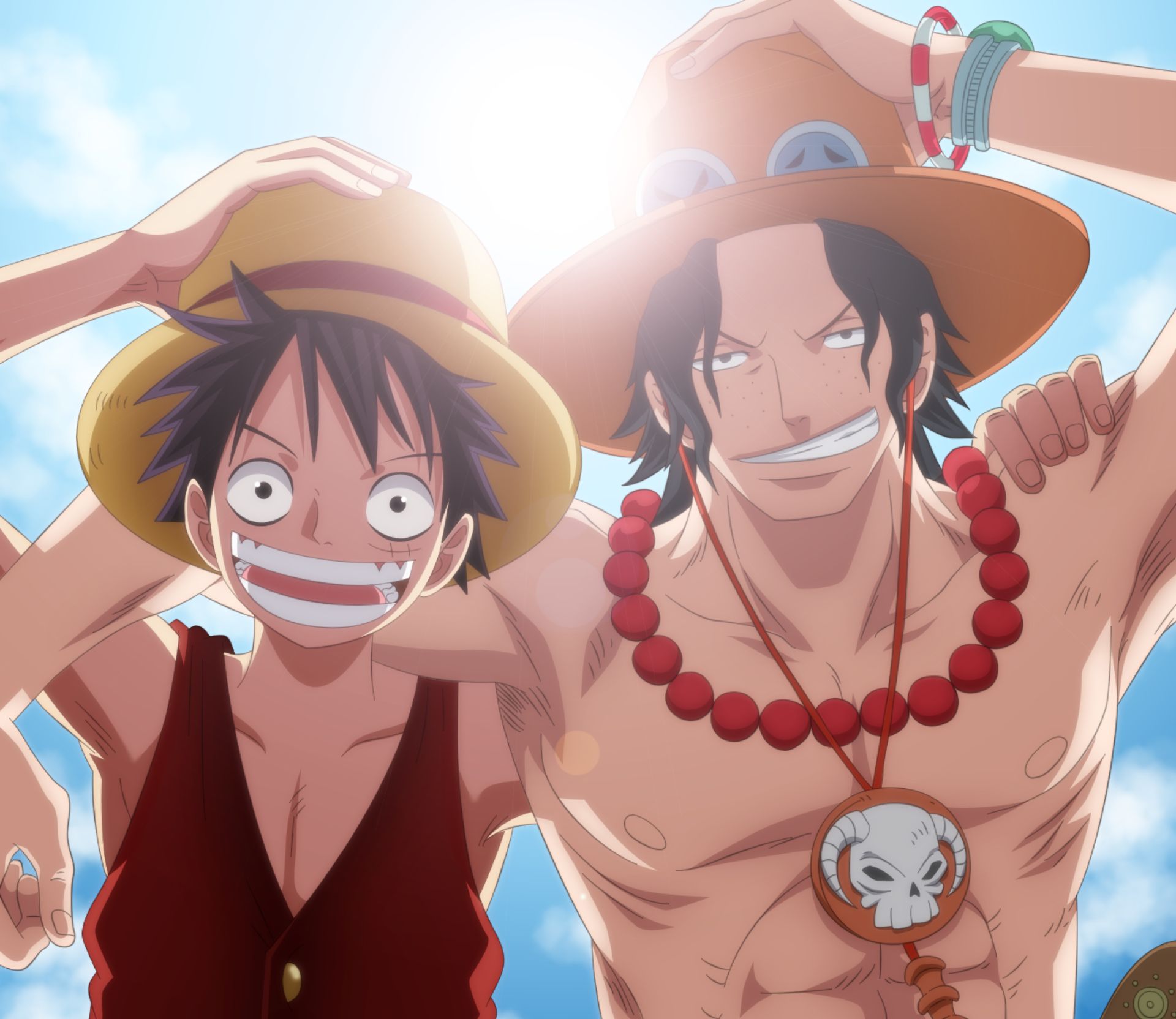 Handy-Wallpaper Animes, Portgas D Ace, One Piece, Affe D Luffy kostenlos herunterladen.