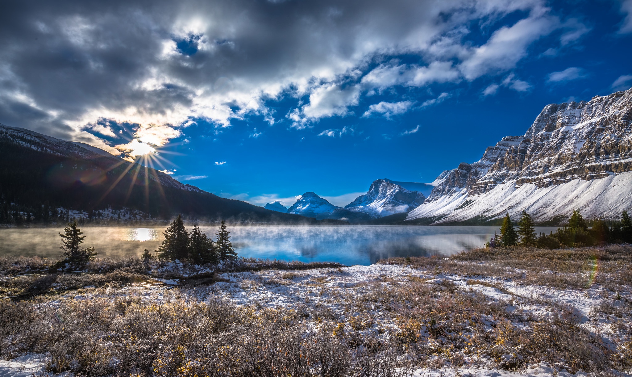 Free download wallpaper Winter, Nature, Sky, Lakes, Mountain, Lake, Reflection, Earth on your PC desktop