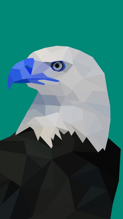 無料モバイル壁紙動物, 鷲, 芸術的, 白頭ワシ, 猛禽, ローポリをダウンロードします。