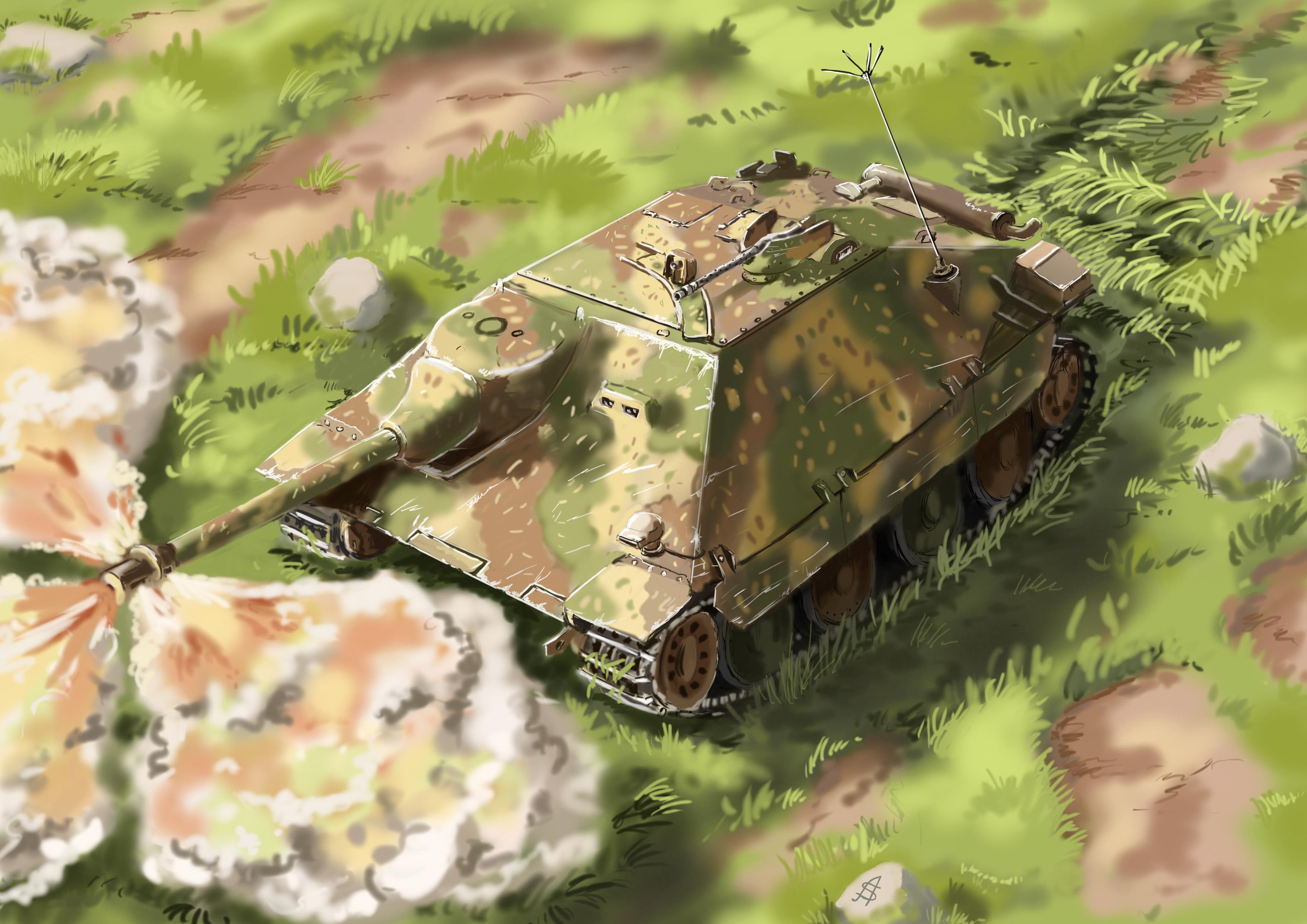 military, jagdpanzer 38, smoke, sturmgeschütz iii, tank, military vehicles