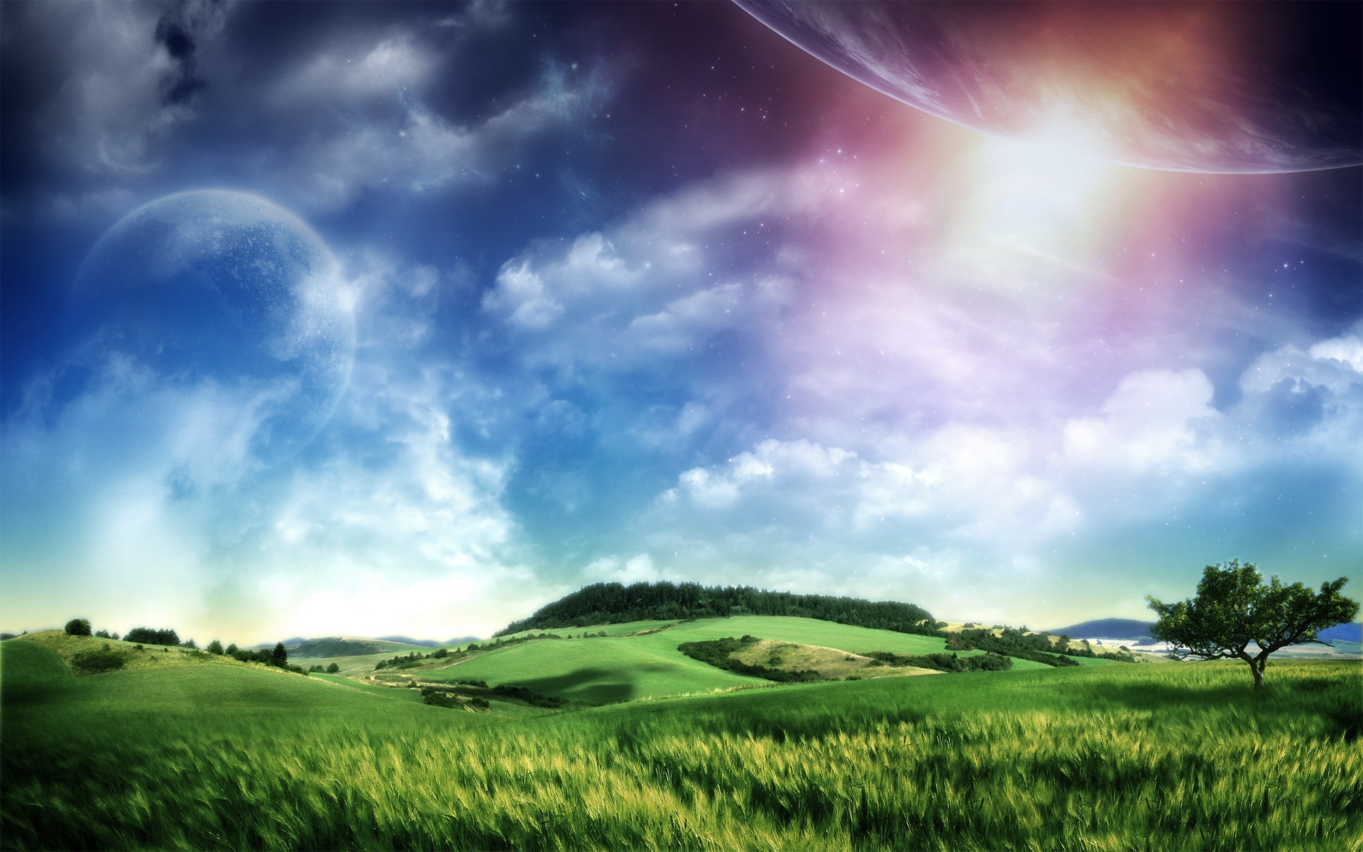 Download mobile wallpaper Sky, Sun, Landscape for free.