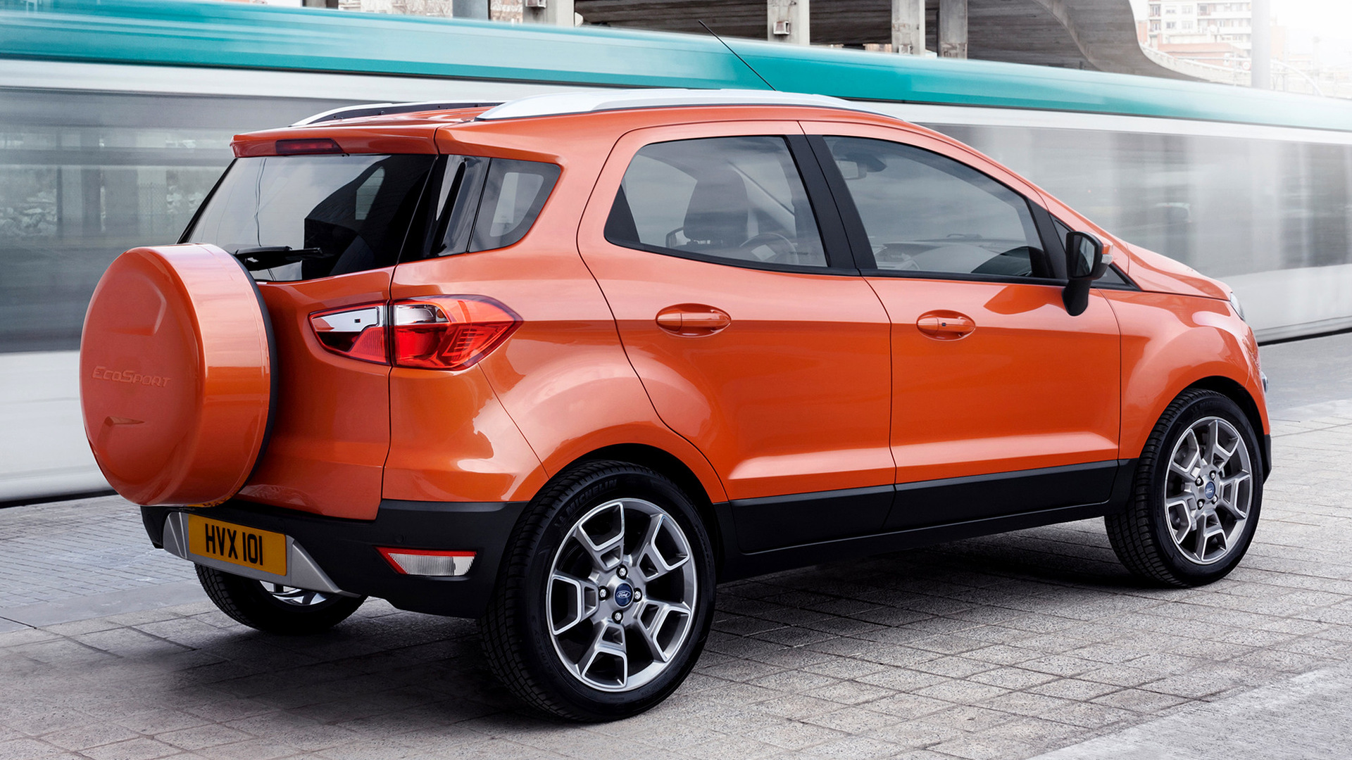 Free download wallpaper Ford, Car, Suv, Ford Ecosport, Vehicles, Orange Car, Crossover Car, Subcompact Car on your PC desktop