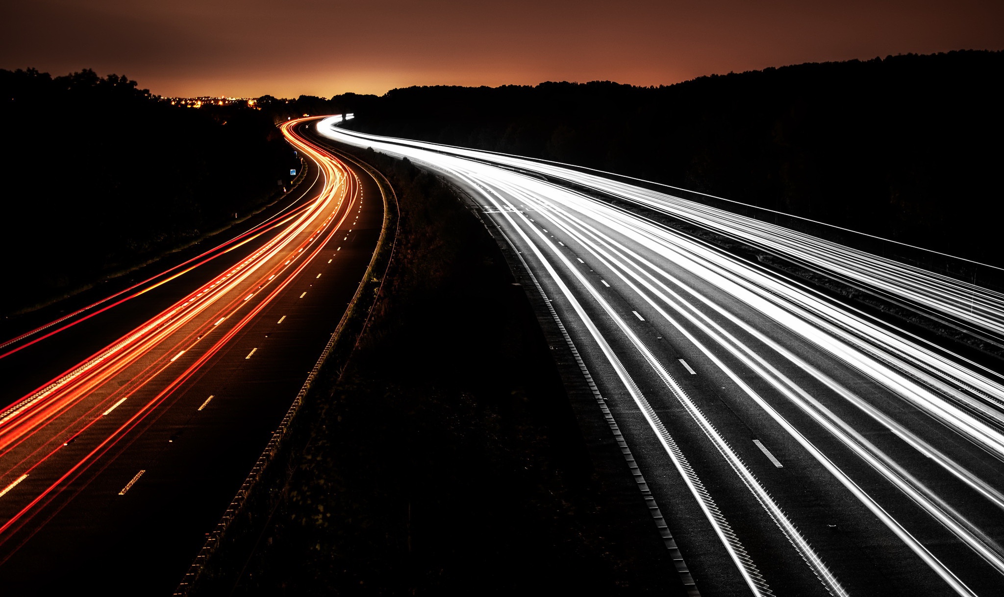 Download mobile wallpaper Night, Road, Photography, Time Lapse for free.