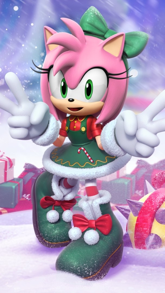 Baixar papel de parede para celular de Neve, Natal, Videogame, Amy Rose, Forças De Sonic: Batalha De Velocidade gratuito.
