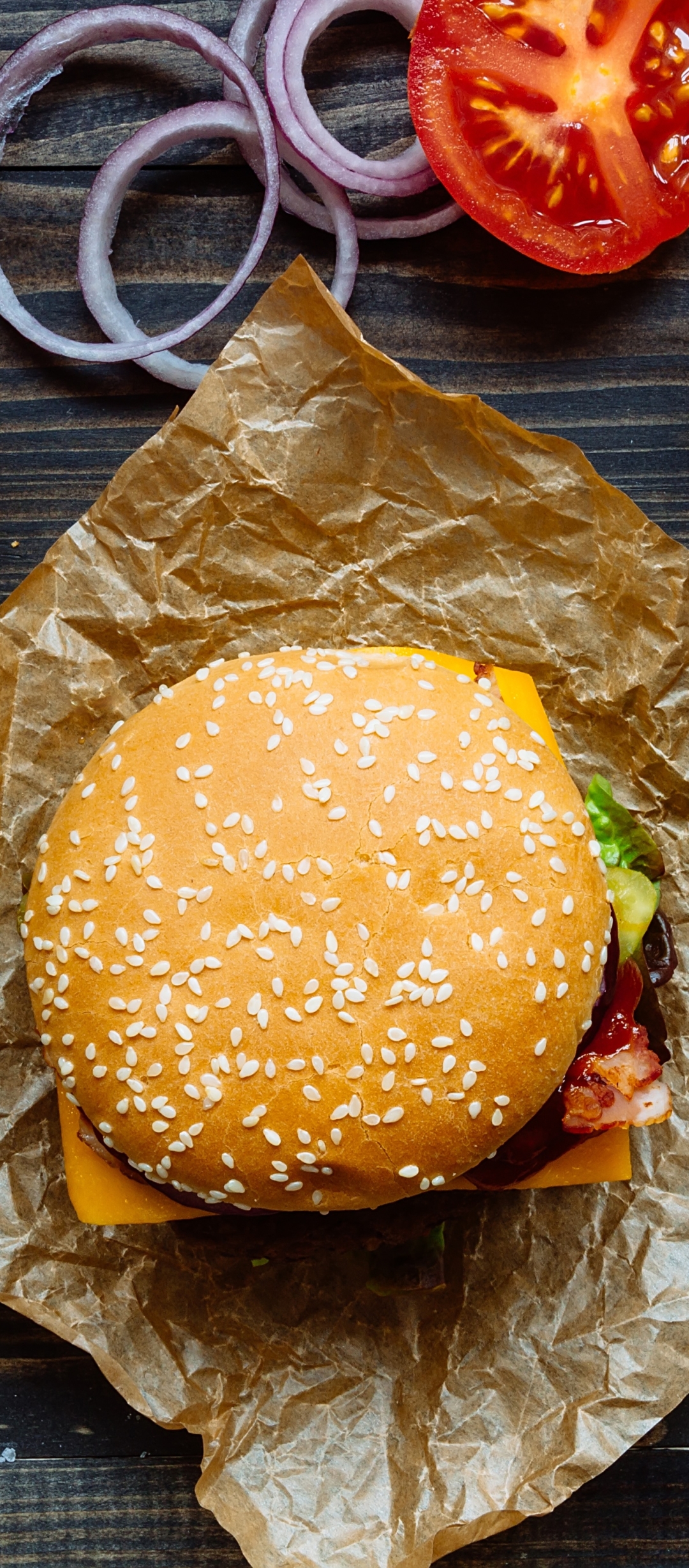 Handy-Wallpaper Hamburger, Nahrungsmittel, Stillleben kostenlos herunterladen.