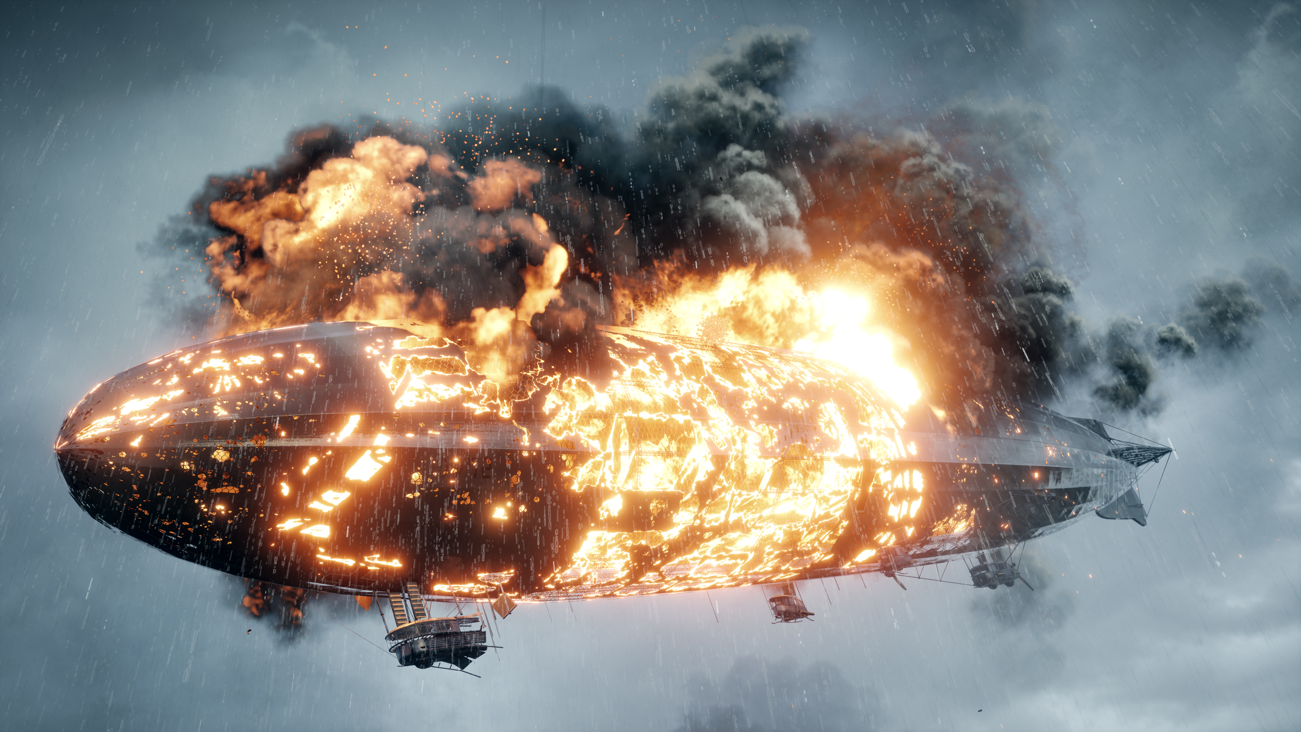 Handy-Wallpaper Feuer, Schlachtfeld, Flugzeug, Explosion, Computerspiele, Battlefield 1 kostenlos herunterladen.