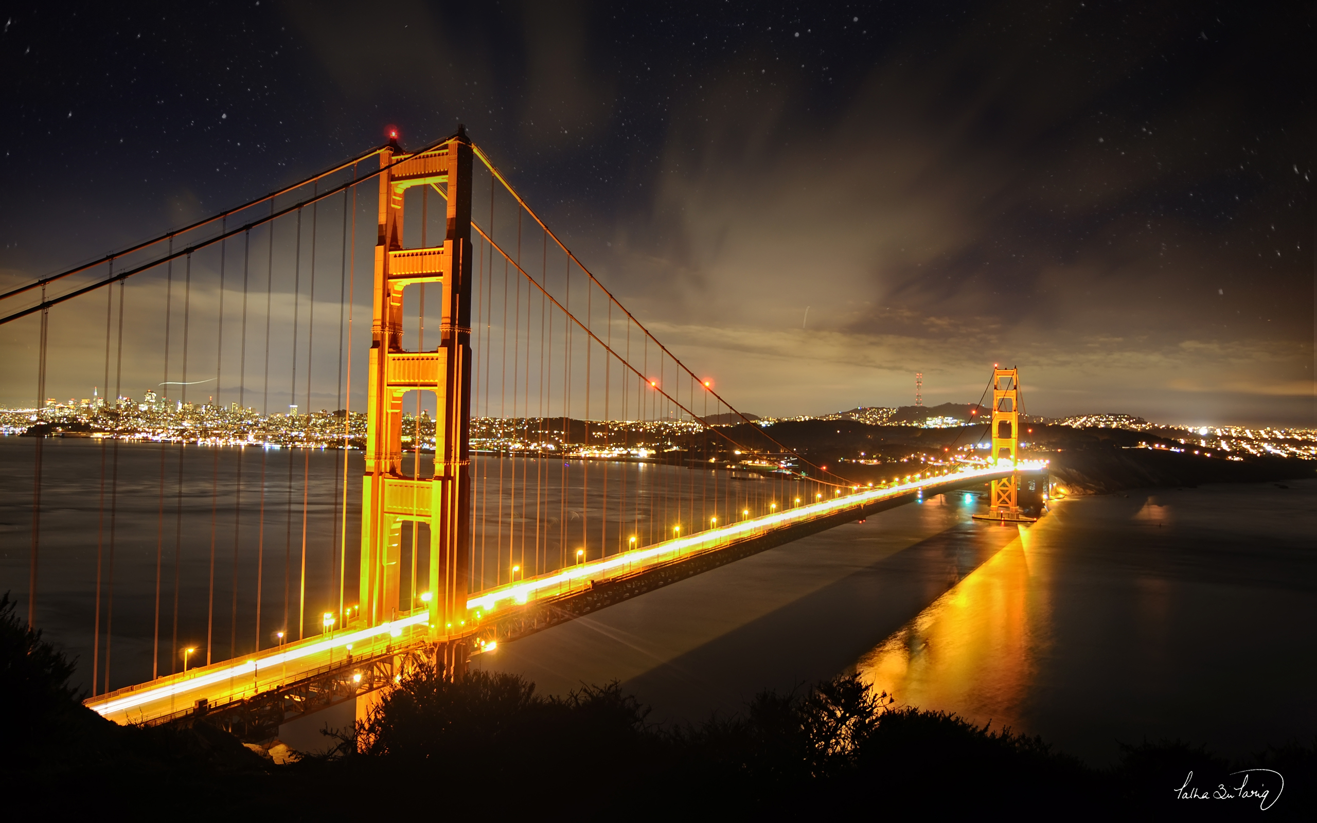 272700画像をダウンロードマンメイド, ゴールデンゲート, 橋, 光, 夜, サンフランシスコ, ブリッジ-壁紙とスクリーンセーバーを無料で
