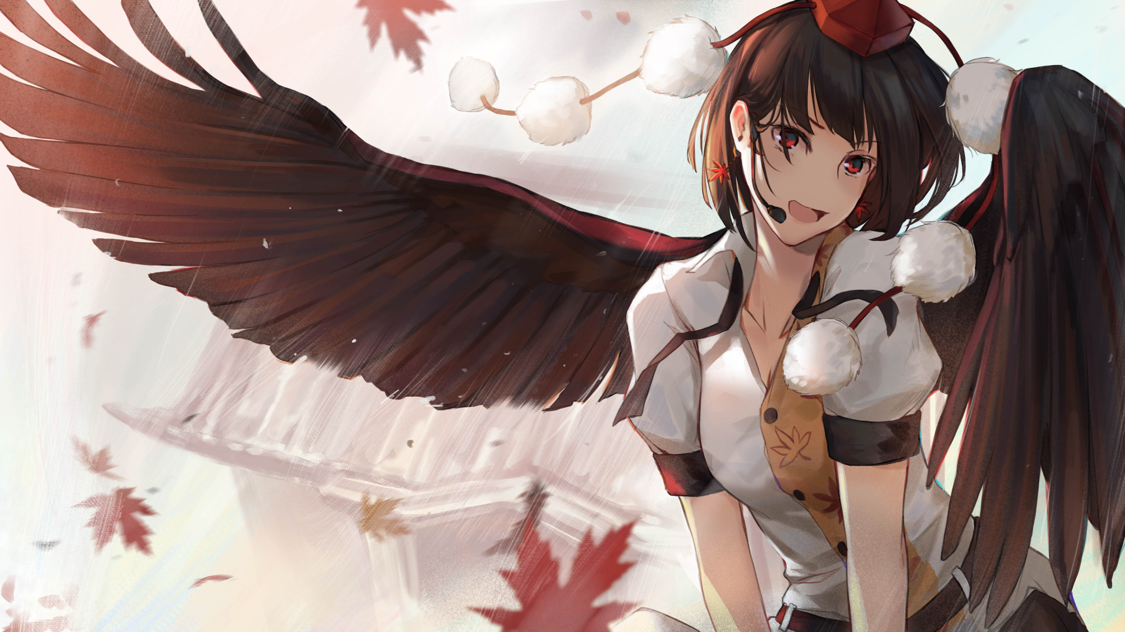 Free download wallpaper Anime, Wings, Angel, Touhou, Aya Shameimaru on your PC desktop