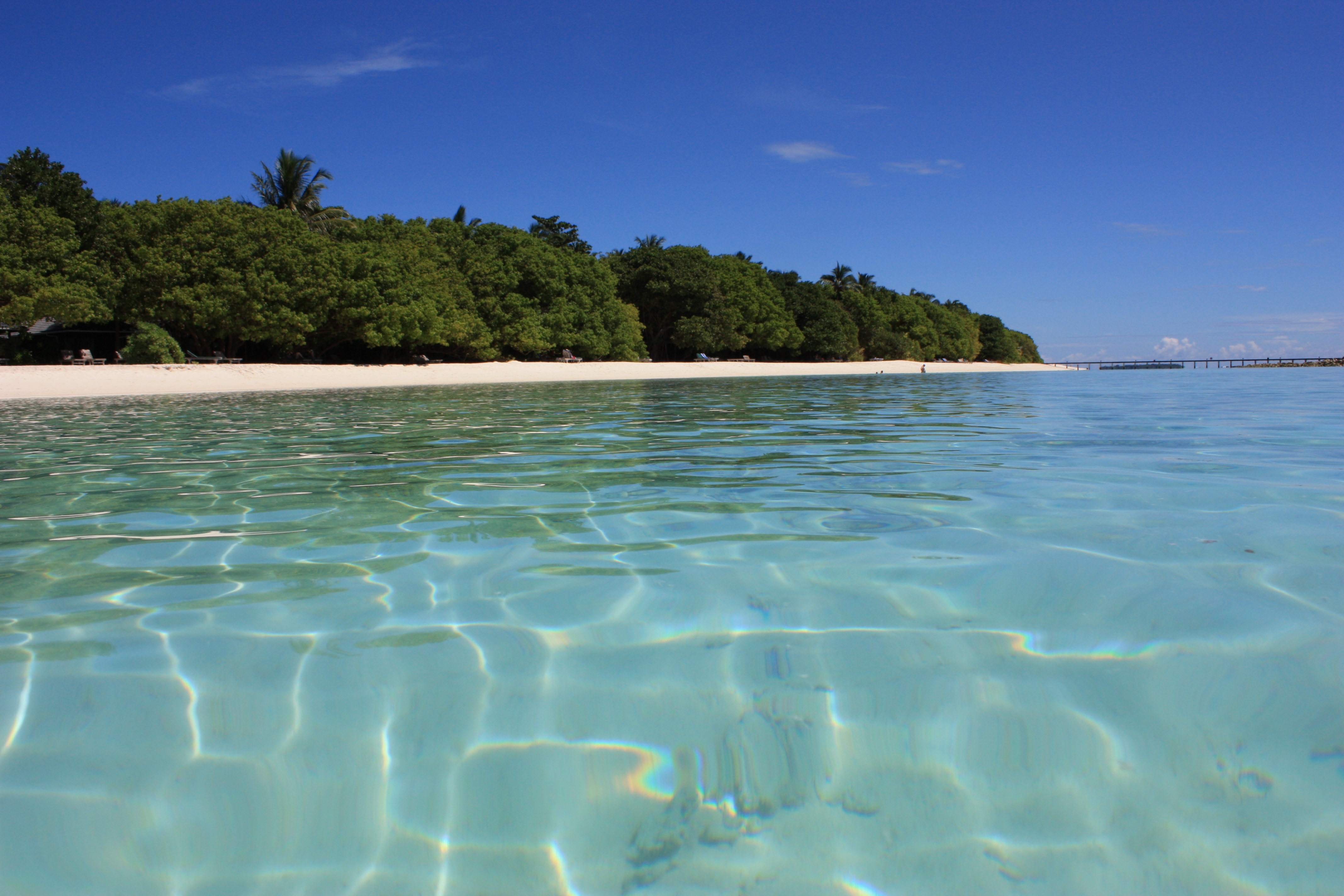 Скачать картинку Берег, Мальдивы, Природа, Лето, Море в телефон бесплатно.
