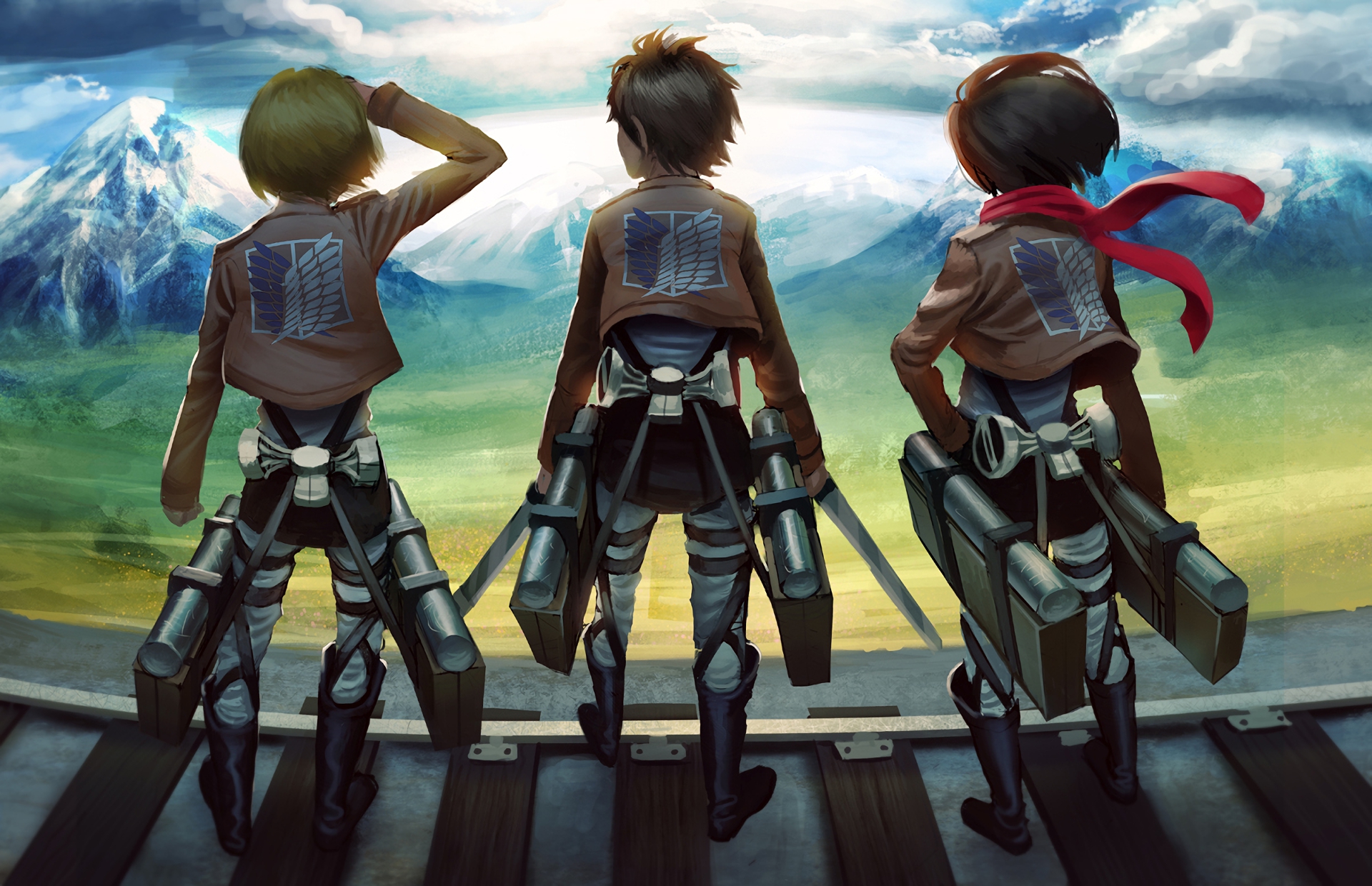 Download mobile wallpaper Anime, Armin Arlert, Eren Yeager, Mikasa Ackerman, Shingeki No Kyojin, Attack On Titan for free.