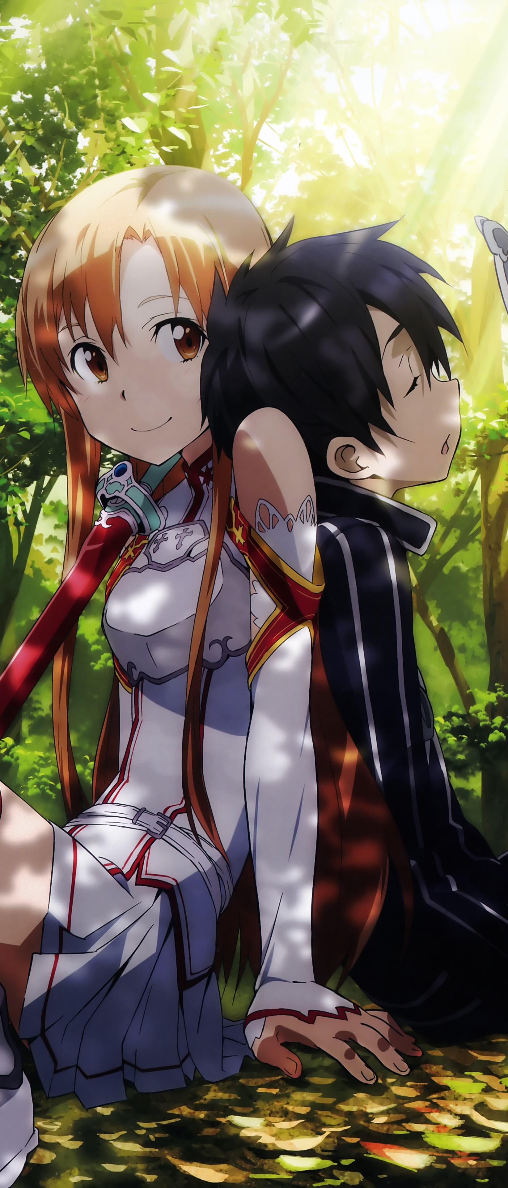 Free download wallpaper Anime, Sword Art Online, Skirt, Long Hair, Asuna Yuuki, Kirito (Sword Art Online) on your PC desktop