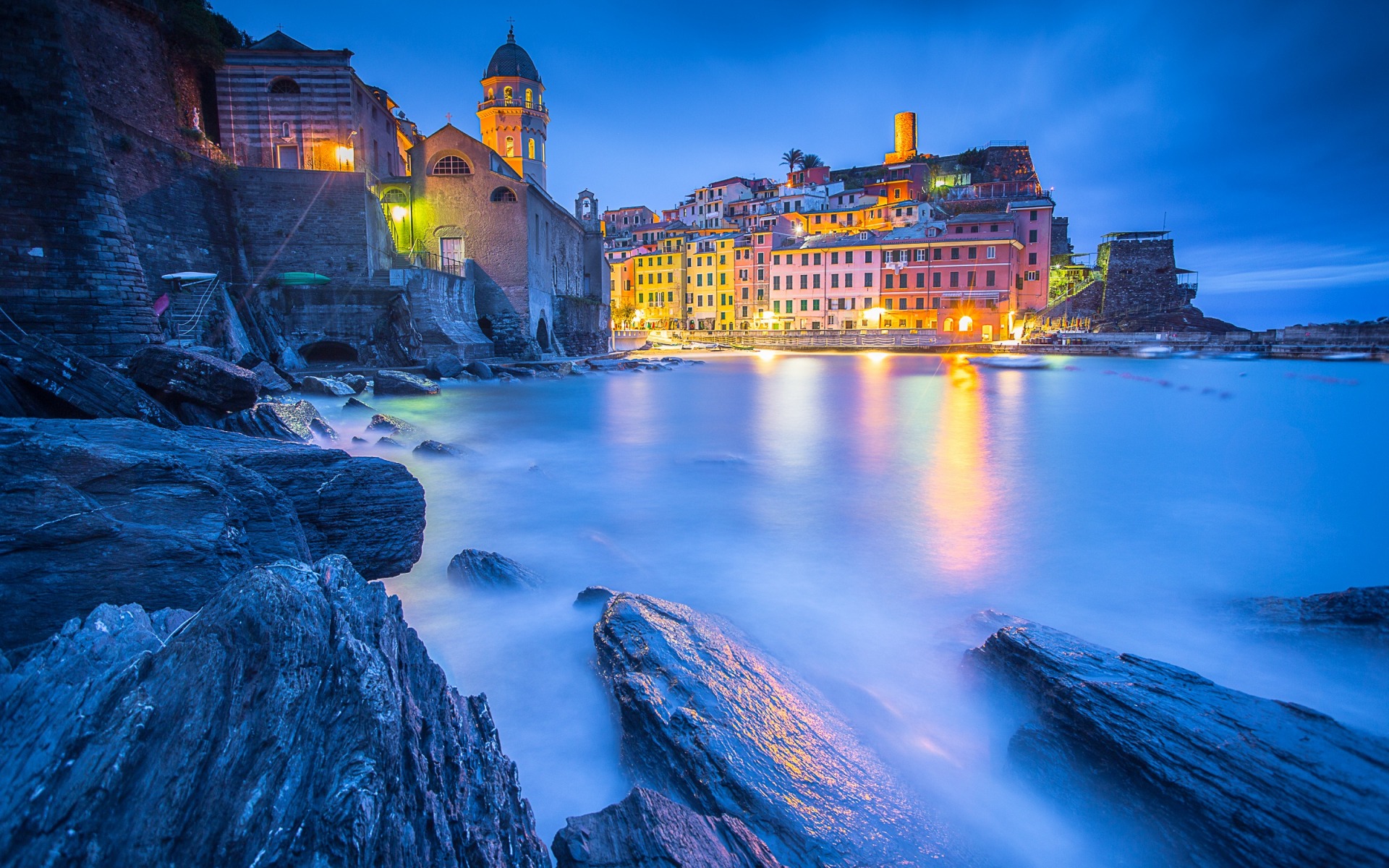 Free download wallpaper Sea, Italy, Vernazza, Man Made, Liguria, Towns on your PC desktop