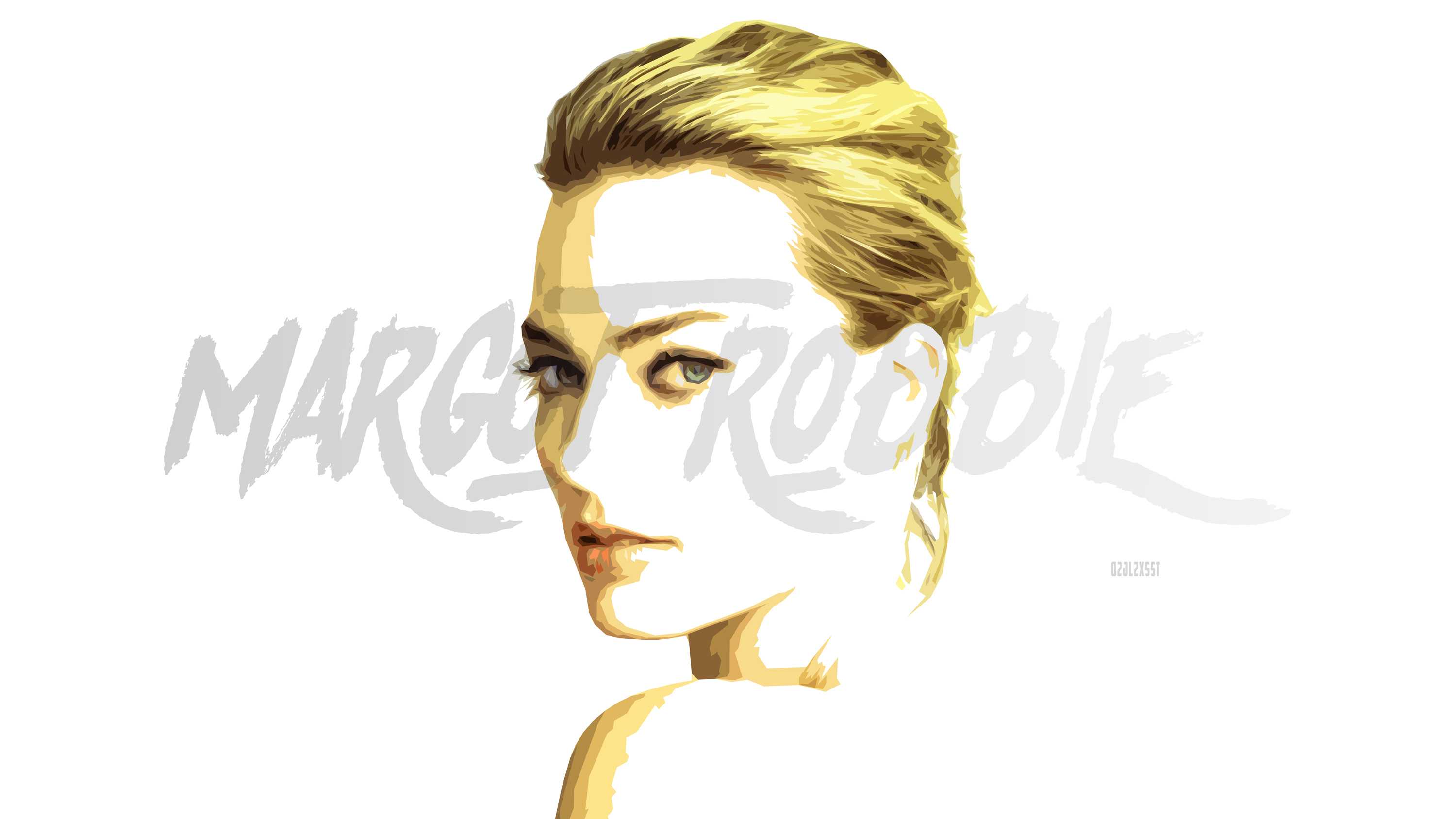 Download mobile wallpaper Vector, Portrait, Face, Celebrity, Actress, Margot Robbie for free.