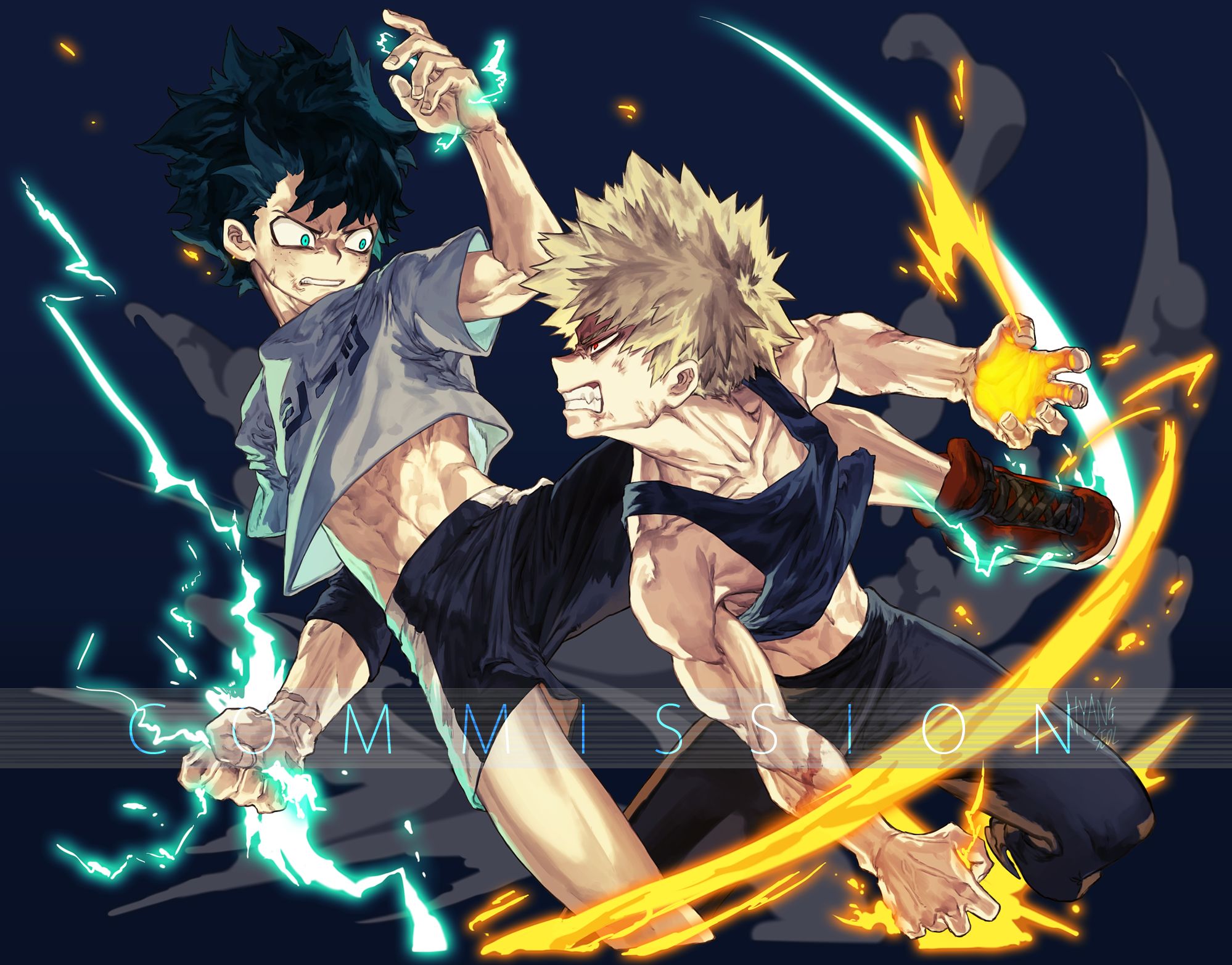 Download mobile wallpaper Anime, Izuku Midoriya, Katsuki Bakugou, My Hero Academia for free.