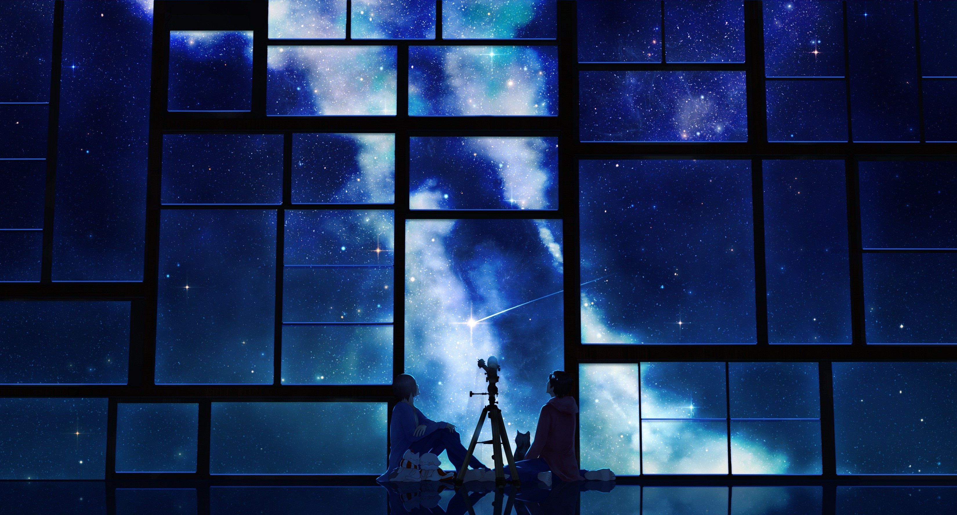 Free download wallpaper Anime, Stars, Night, Original on your PC desktop