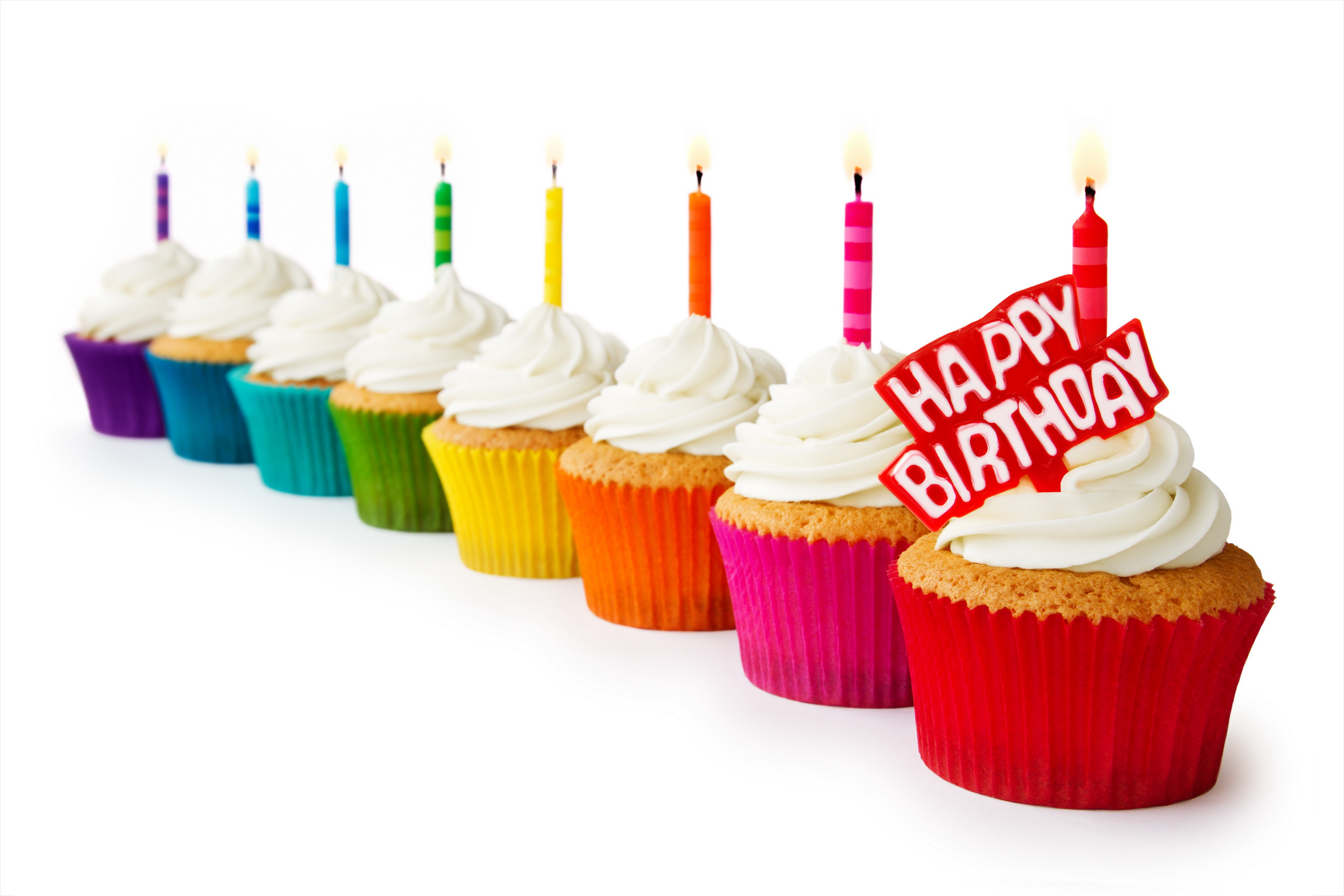 722420 завантажити картинку свято, день народження, свічка, барвистий, кекс, з днем народження - шпалери і заставки безкоштовно