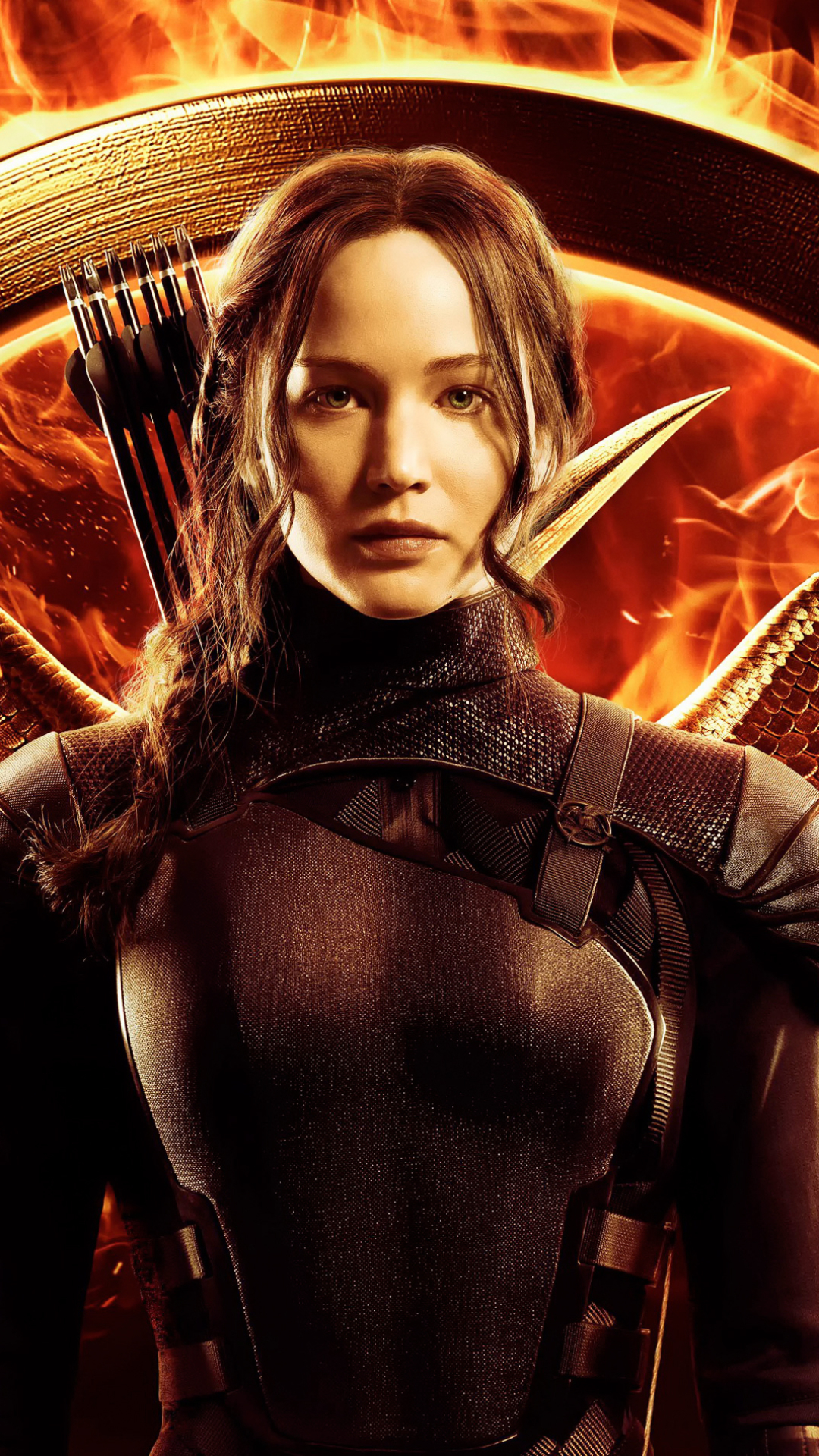 Download mobile wallpaper Flame, Wings, Movie, Katniss Everdeen, Jennifer Lawrence, The Hunger Games, The Hunger Games: Mockingjay Part 1 for free.