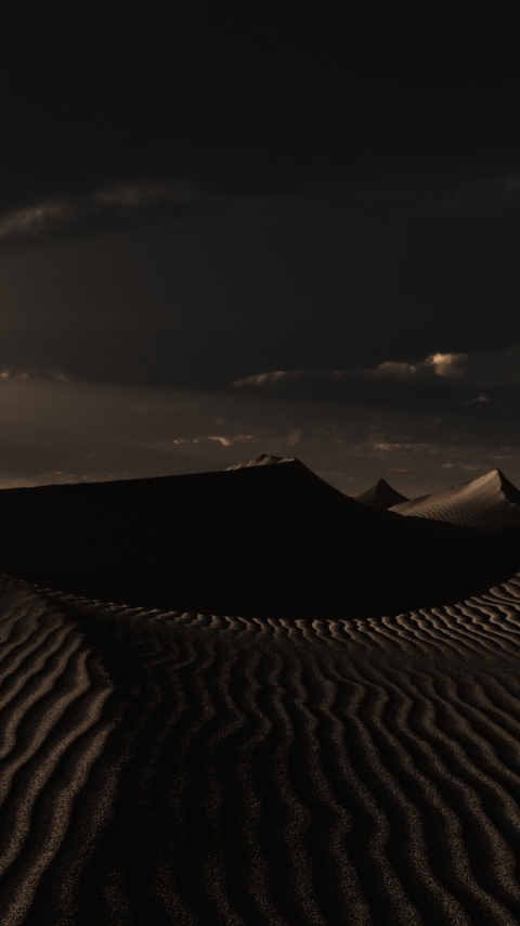 Download mobile wallpaper Landscape, Sunset, Desert, Dune, Artistic, Cloud for free.
