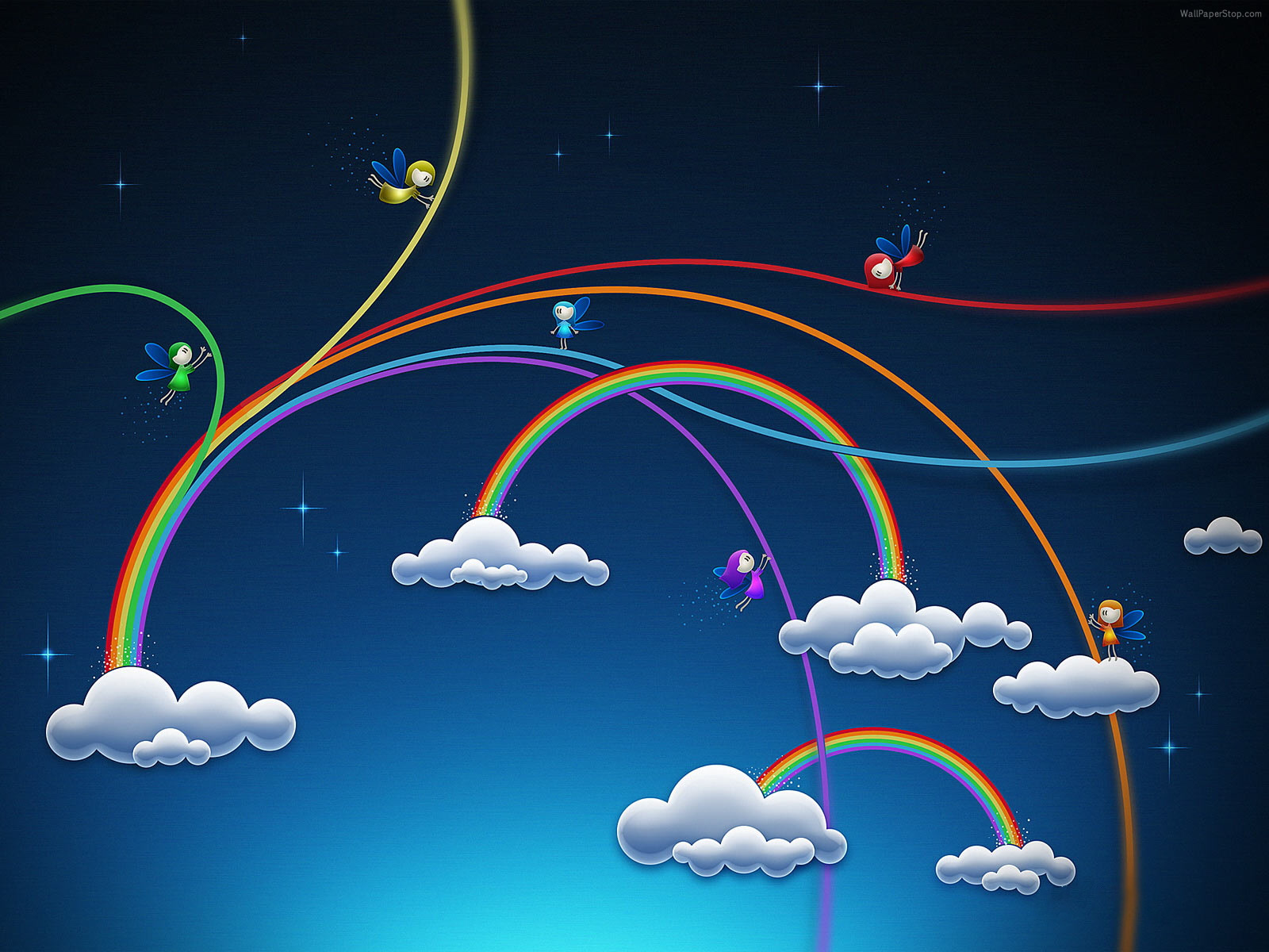 Download mobile wallpaper Abstract, Rainbow, Cloud, Fairy for free.