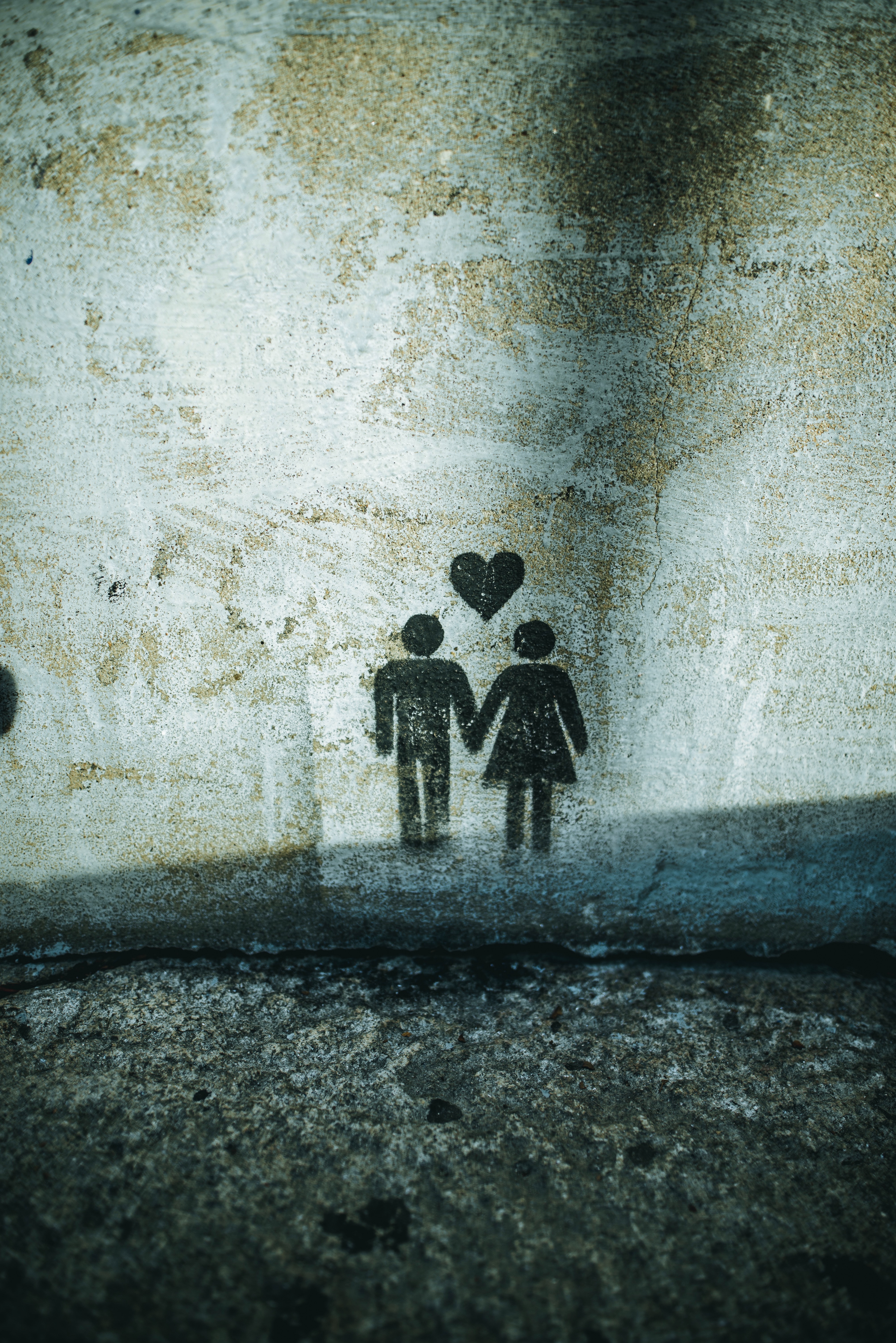 picture, pair, love, graffiti, couple, drawing, wall Full HD