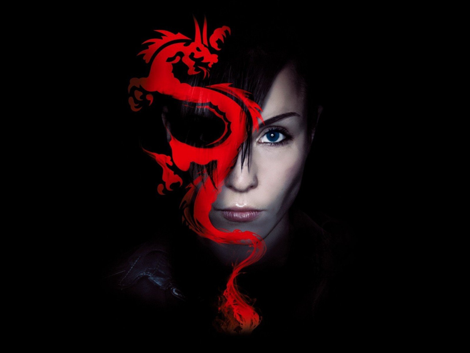 the girl with the dragon tattoo, movie, dragon, face