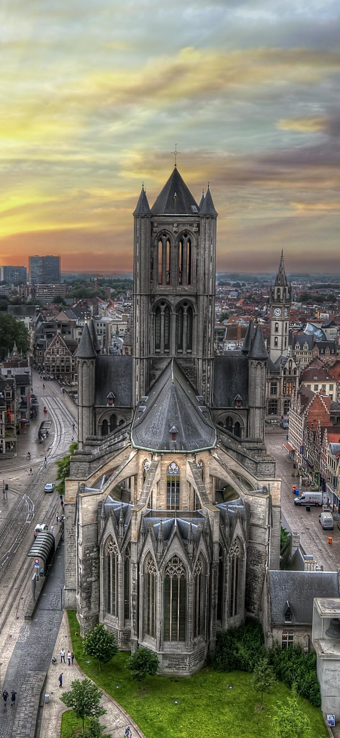 architecture, man made, ghent, city, belgium, cityscape, panorama, building, towns
