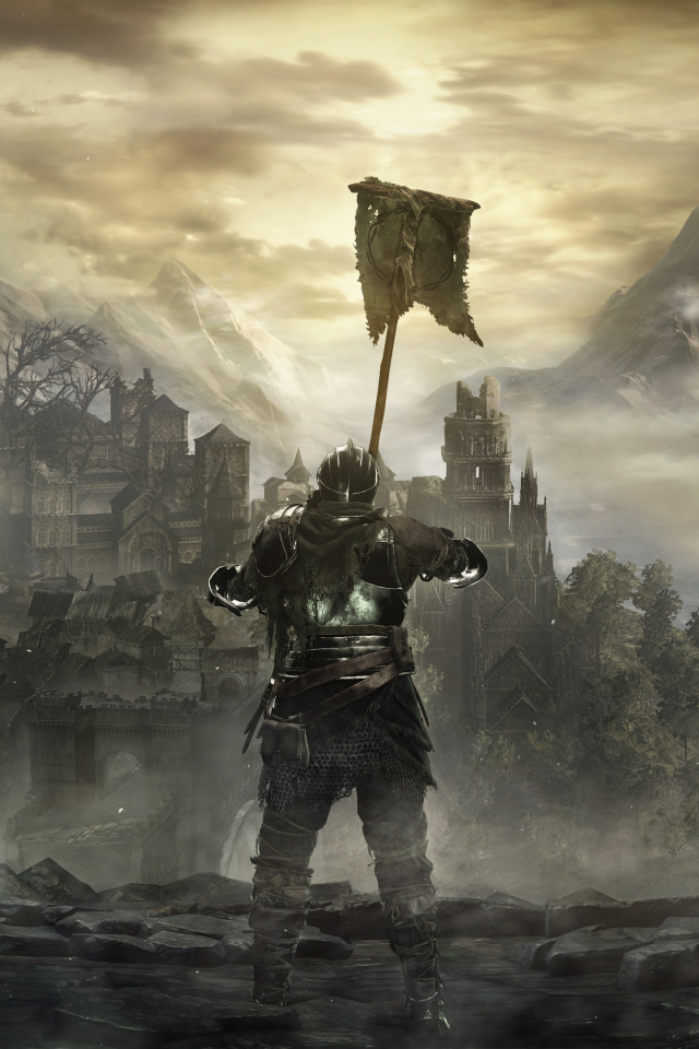 Download mobile wallpaper Landscape, Mountain, Knight, Armor, Video Game, Castle, Dark Souls, Dark Souls Iii for free.