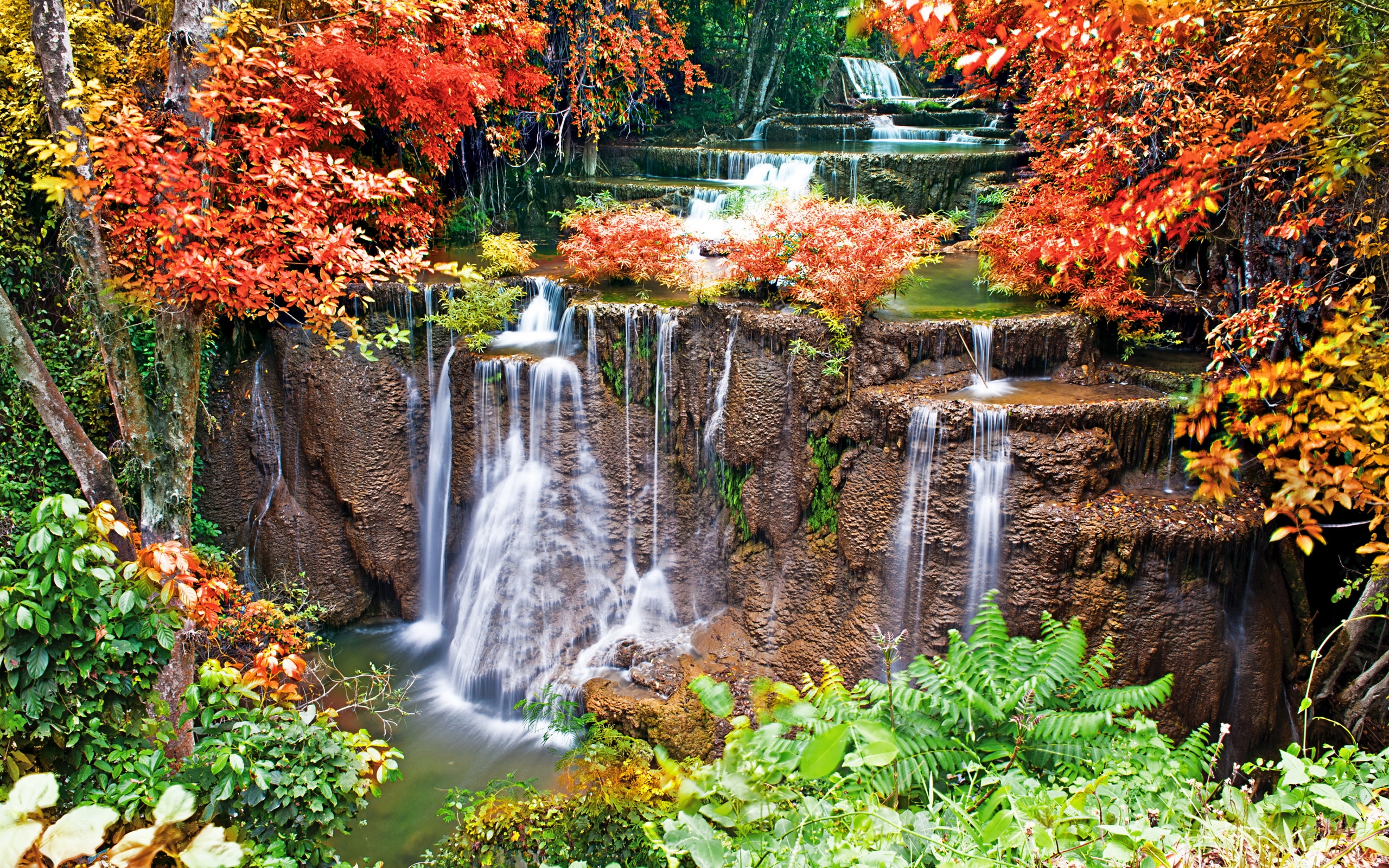 Handy-Wallpaper Herbst, Wasserfall, Erde/natur kostenlos herunterladen.