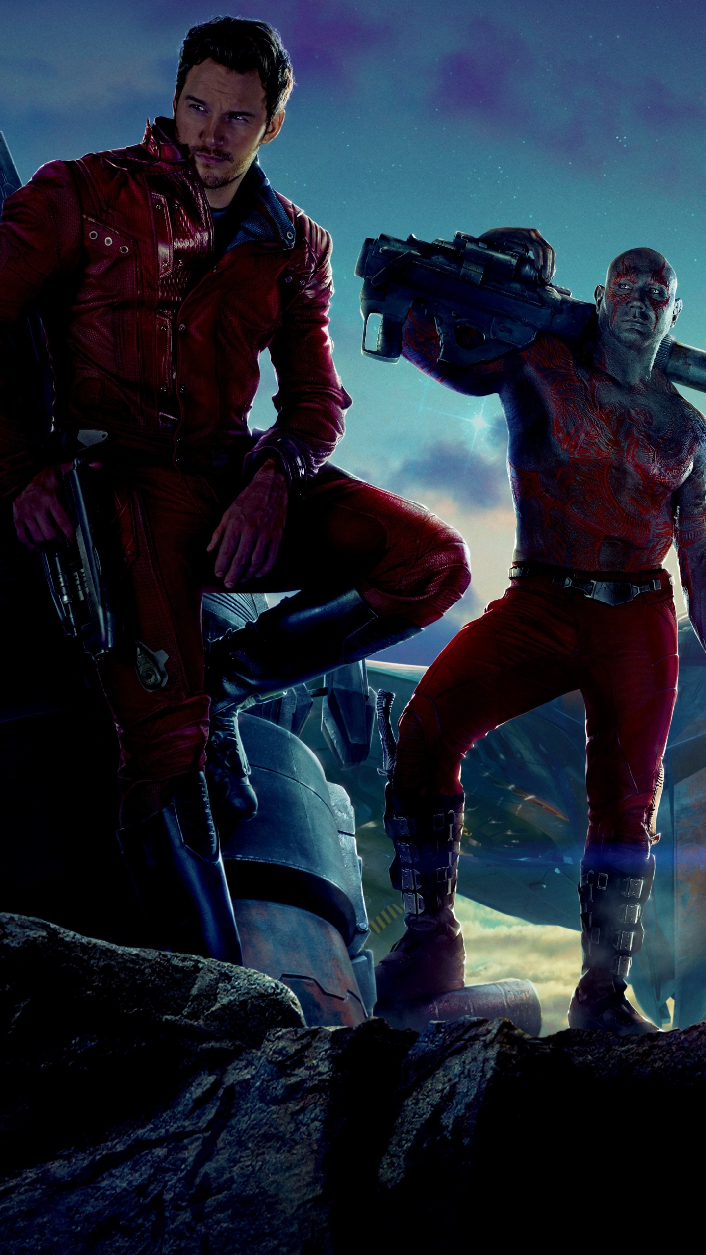 Download mobile wallpaper Movie, Guardians Of The Galaxy, Star Lord, Drax The Destroyer, Chris Pratt, Dave Bautista, Peter Quill for free.