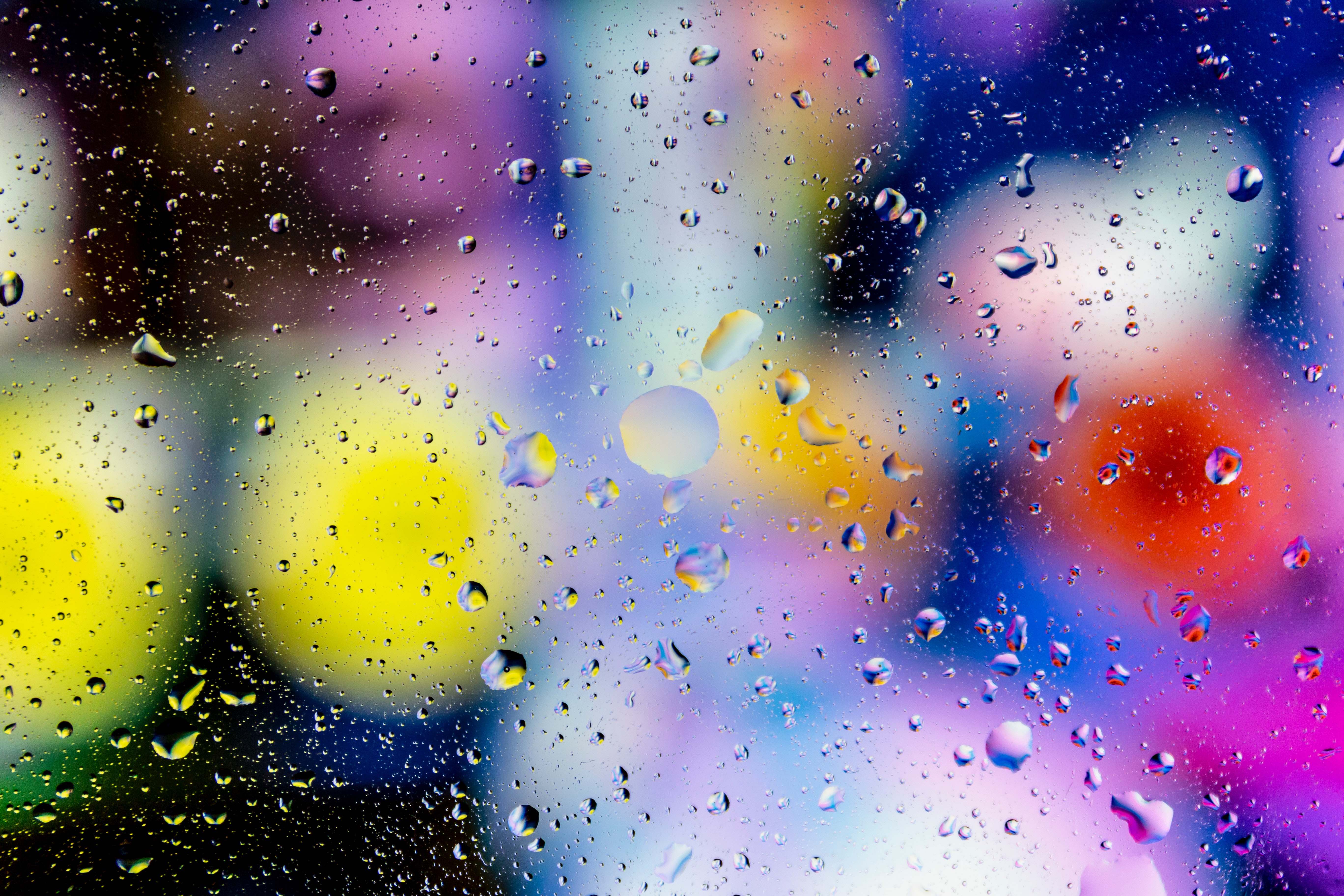 Free download wallpaper Macro, Motley, Blur, Multicolored, Smooth, Abstract, Drops, Glass on your PC desktop