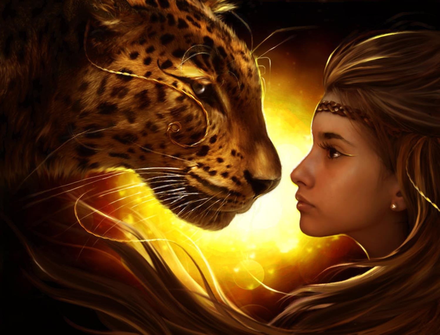 Baixe gratuitamente a imagem Fantasia, Fechar Se, Tigre, Mulher, Cabelo Loiro na área de trabalho do seu PC