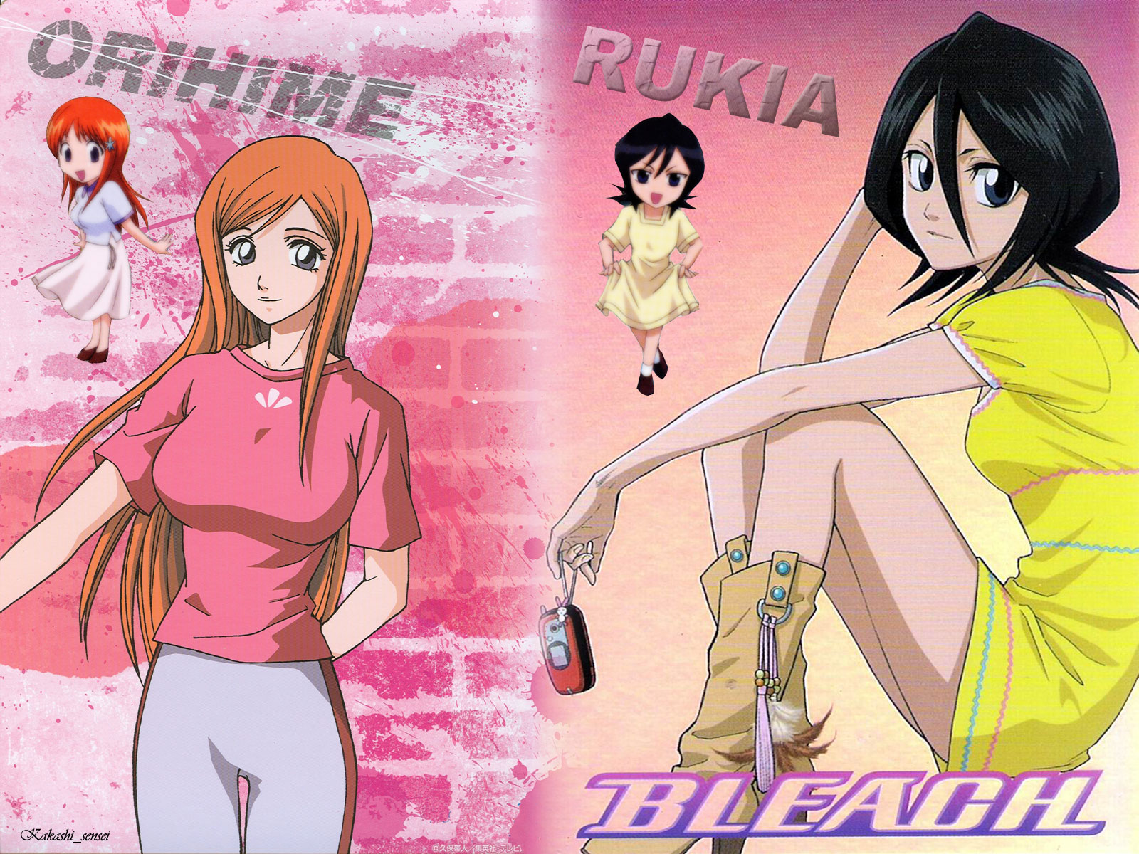 Download mobile wallpaper Orihime Inoue, Rukia Kuchiki, Bleach, Anime for free.