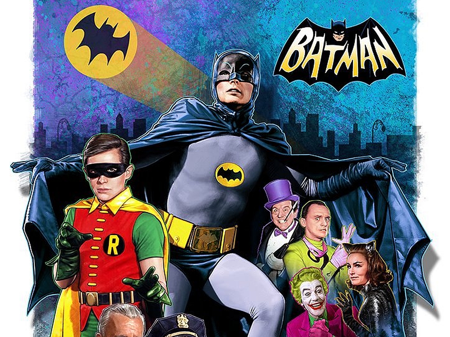 287797画像をダウンロード映画, バットマン：映画, バットマン, キャットウーマン, ジョーカー, ペンギン（dcコミックス）, リドラー（dcコミックス）, ロビン（dcコミックス）-壁紙とスクリーンセーバーを無料で