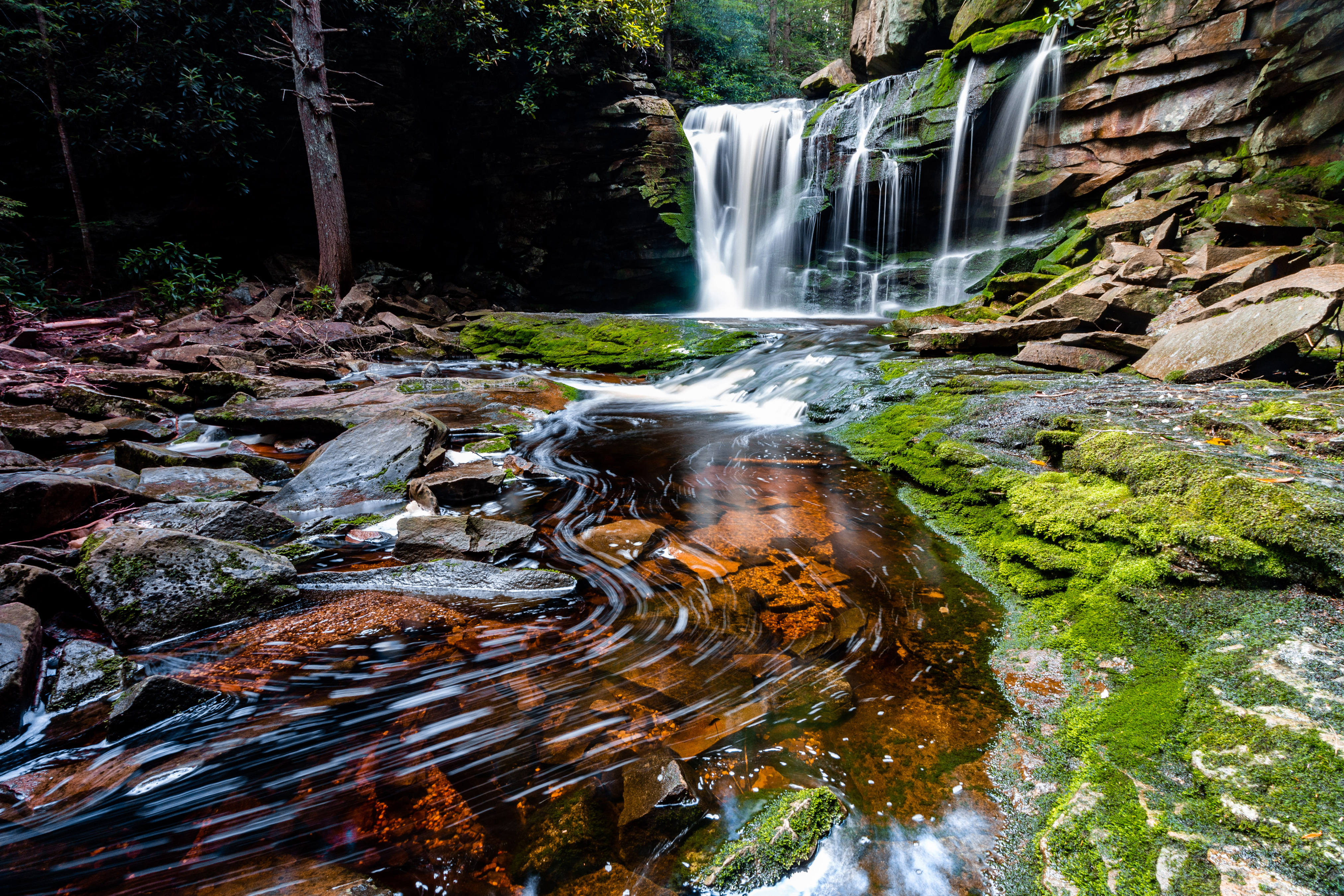 Descarga gratuita de fondo de pantalla para móvil de Naturaleza, Cascadas, Ee Uu, Rio, Cascada, Musgo, Tierra/naturaleza.