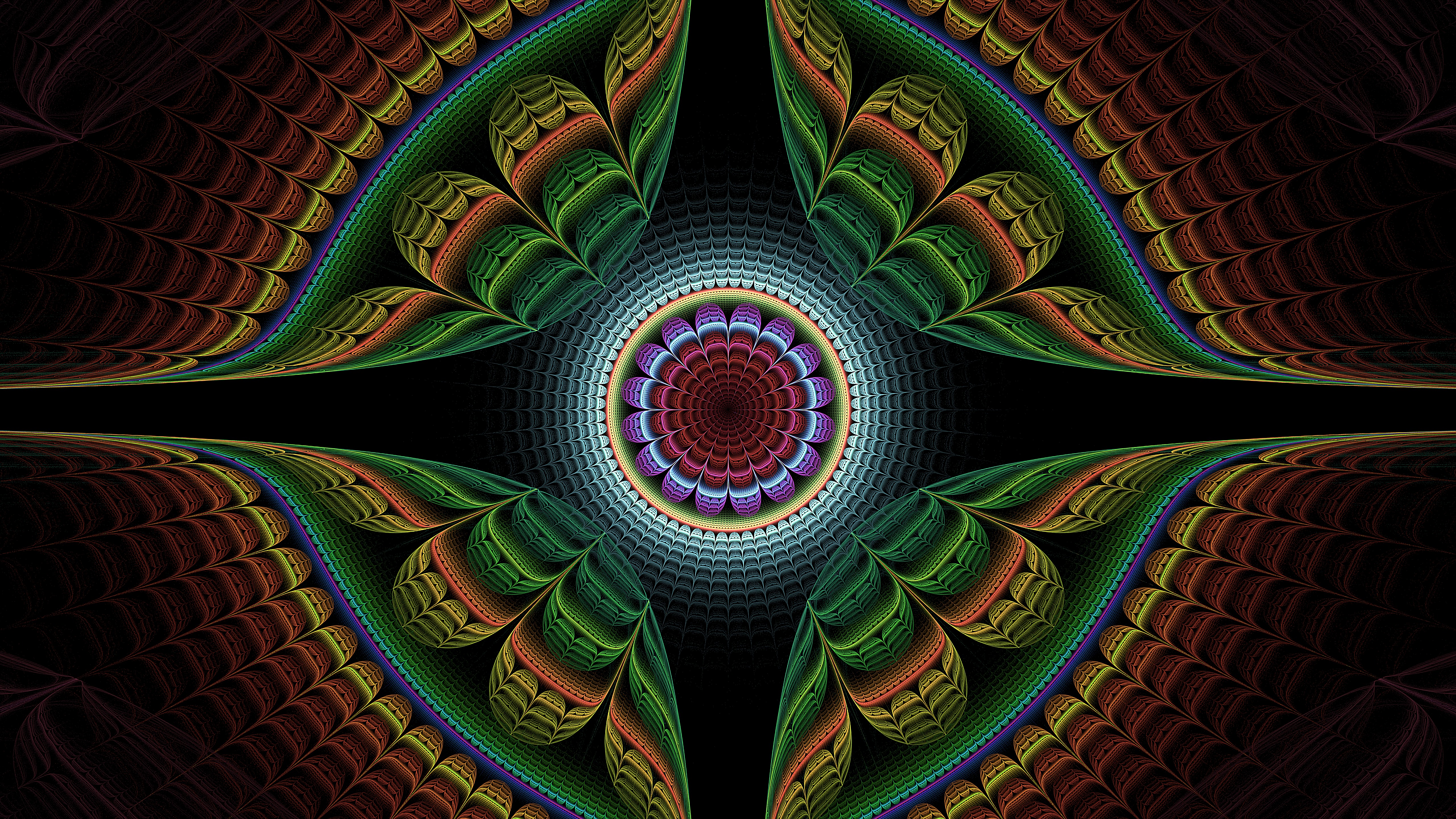 fractal, pattern, symmetry, multicolored, abstract, motley download HD wallpaper