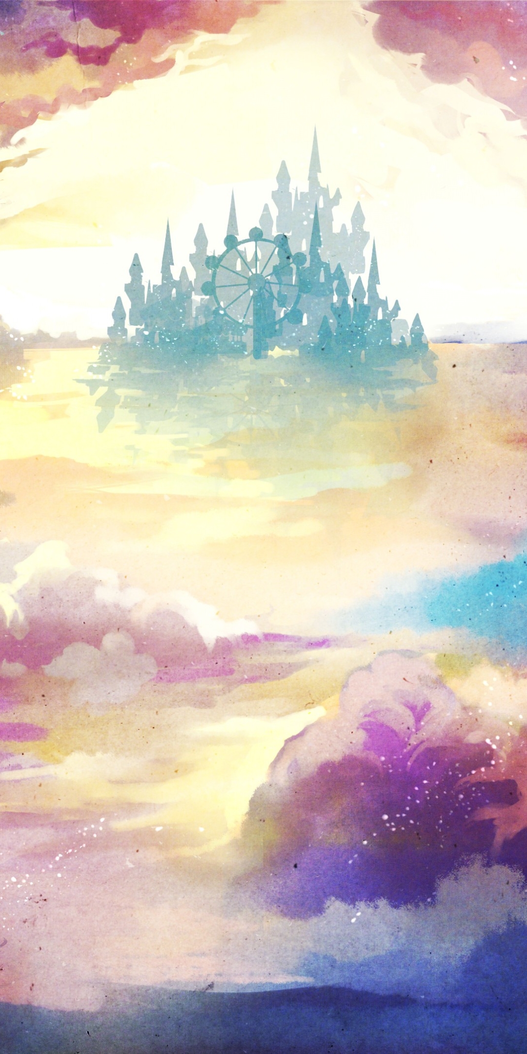 Download mobile wallpaper Anime, Cloud, Original, Castle for free.