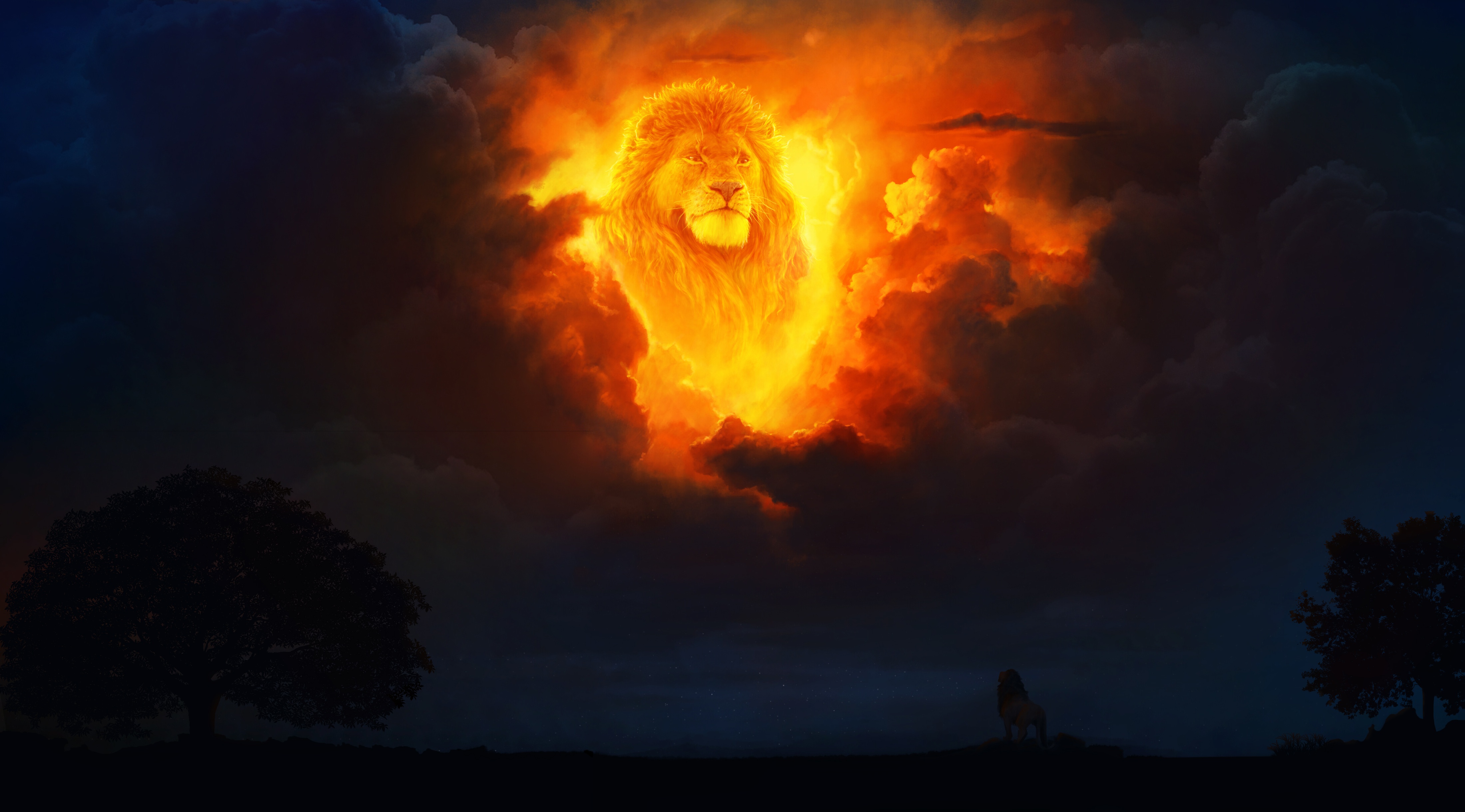 471176 скачать обои король лев, кино, король лев (1994), облака, муфаса (король лев), симба - заставки и картинки бесплатно