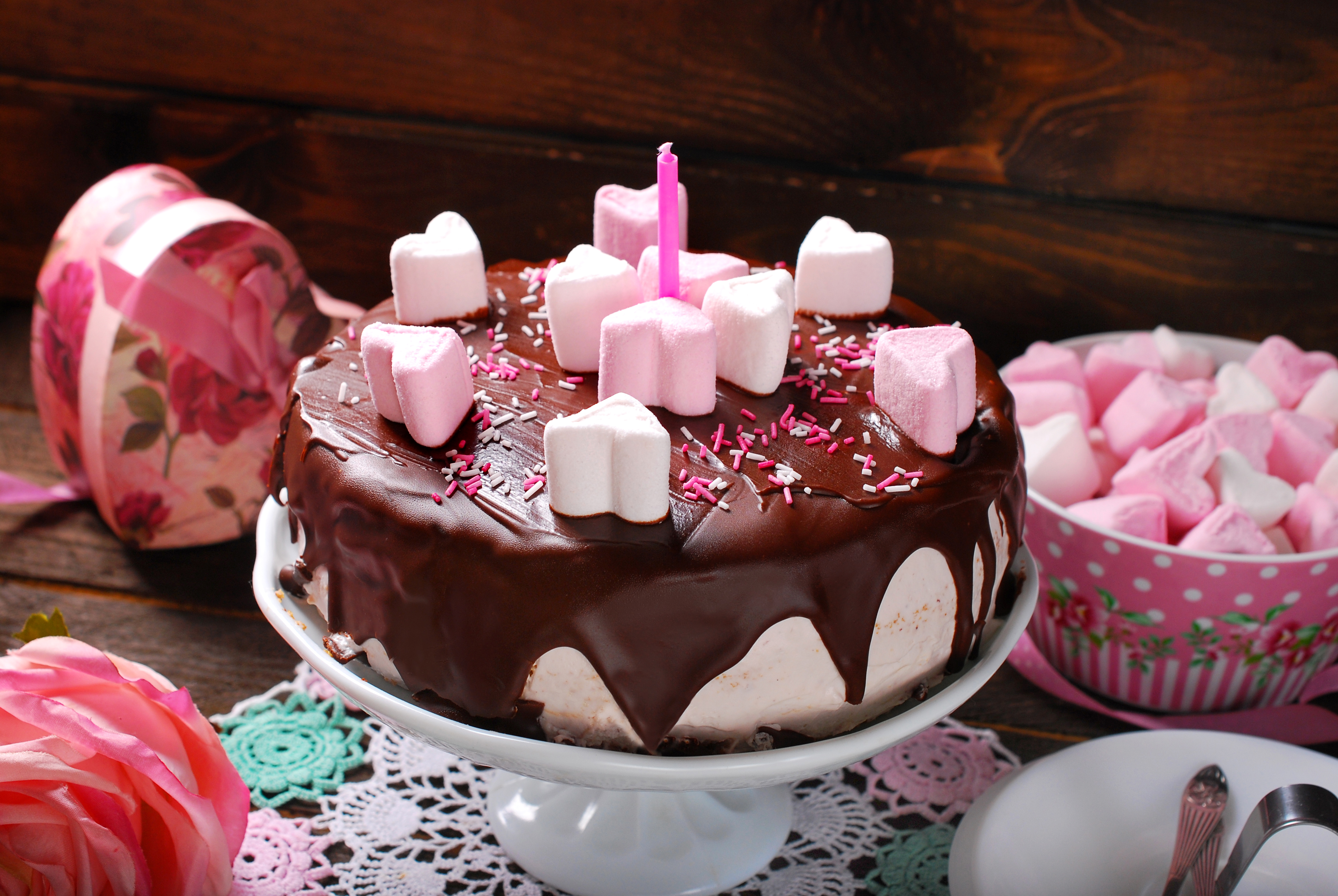 food, cake, chocolate, marshmallow