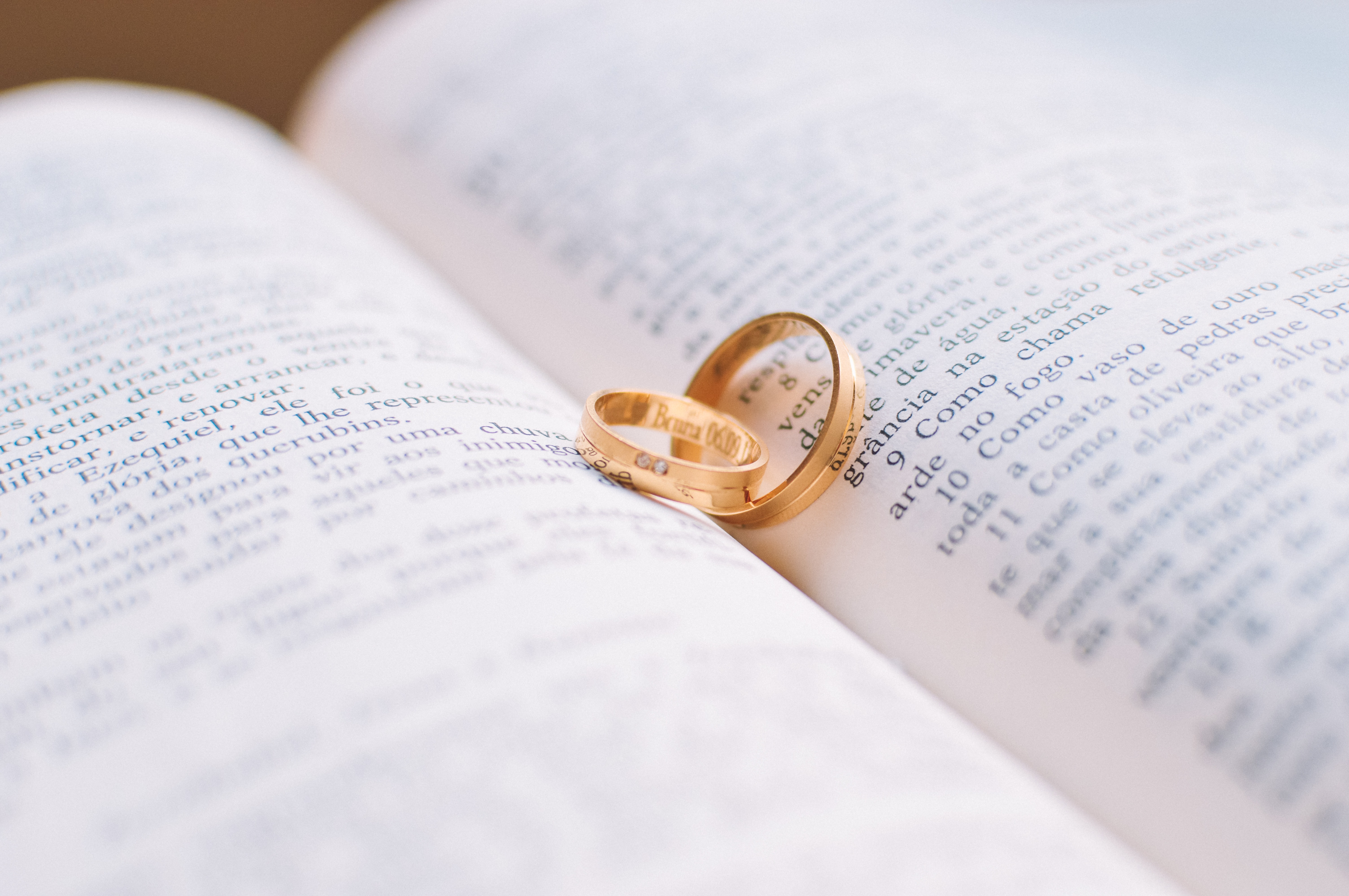 love, wedding, couple, rings, pair, book